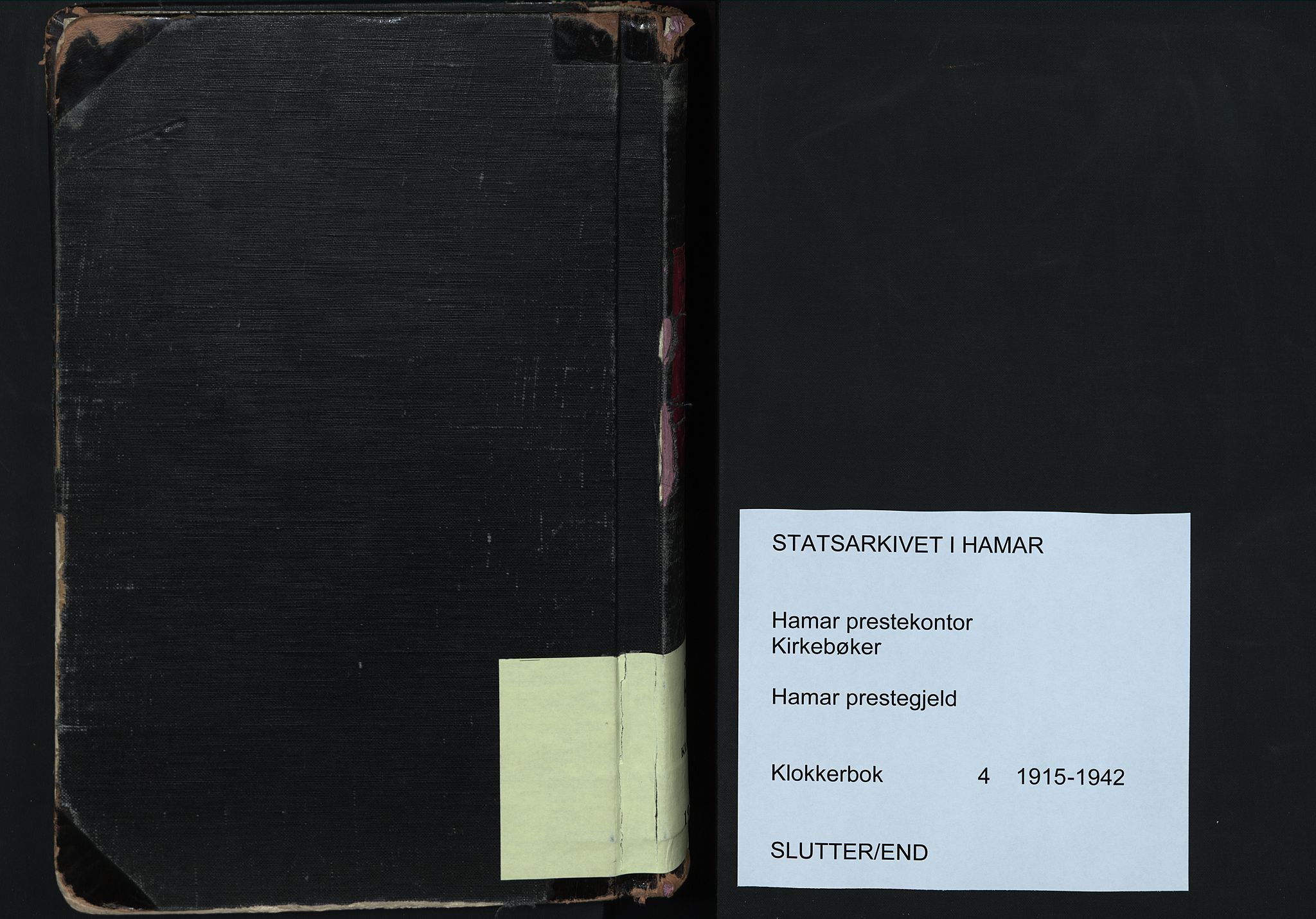 Hamar prestekontor, SAH/DOMPH-002/H/Ha/Hab/L0004: Klokkerbok nr. 4, 1915-1942