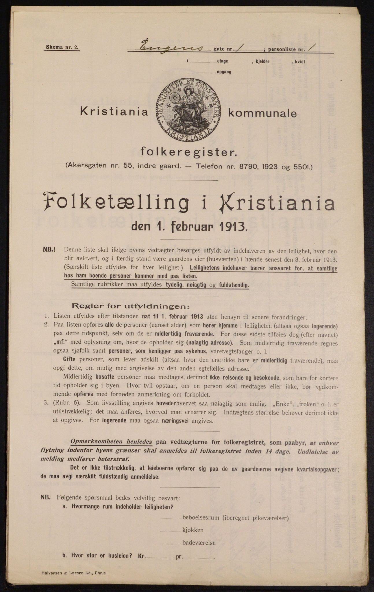 OBA, Kommunal folketelling 1.2.1913 for Kristiania, 1913, s. 21816