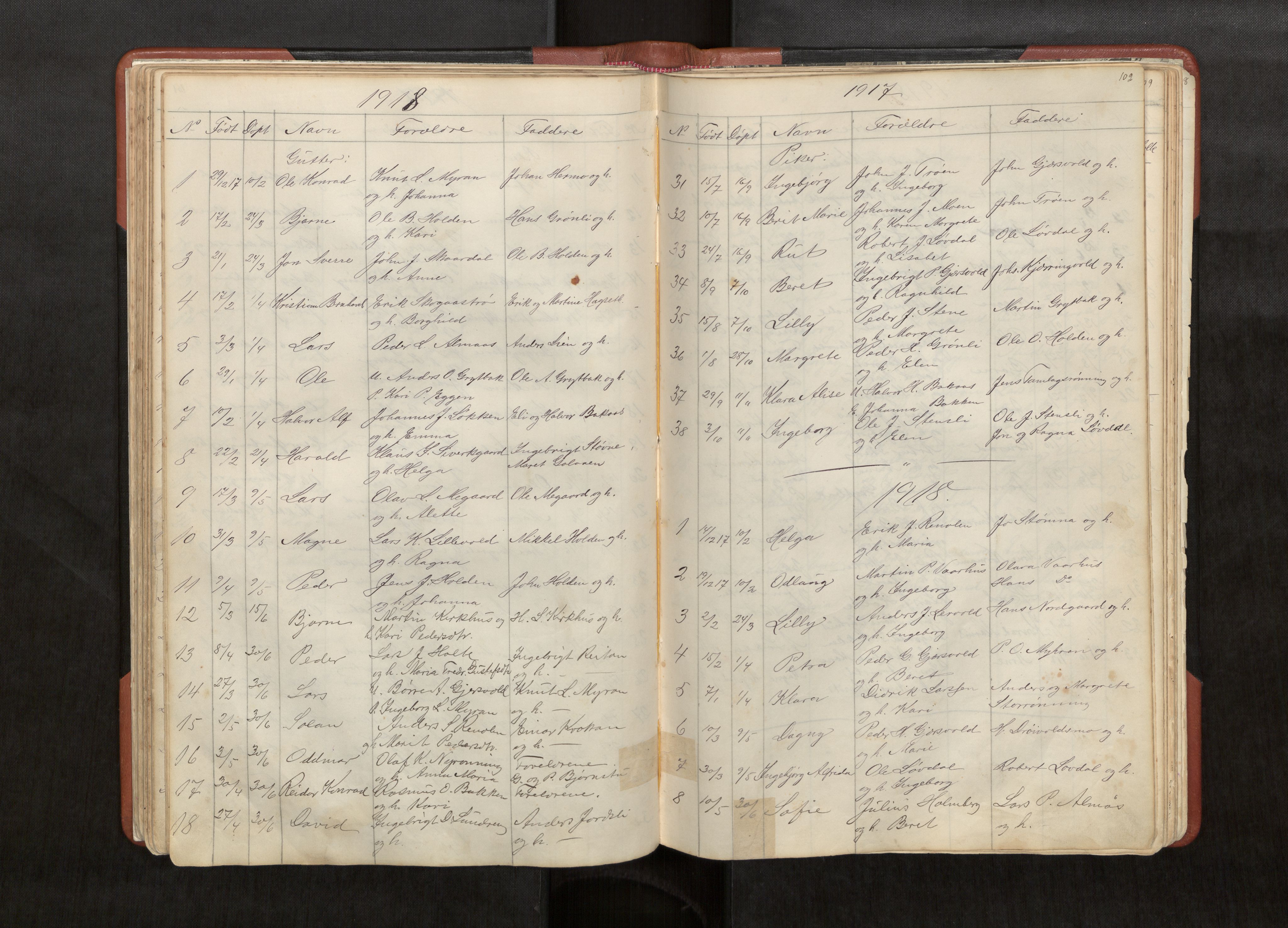 Ministerialprotokoller, klokkerbøker og fødselsregistre - Sør-Trøndelag, AV/SAT-A-1456/686/L0985: Klokkerbok nr. 686C01, 1871-1933, s. 102