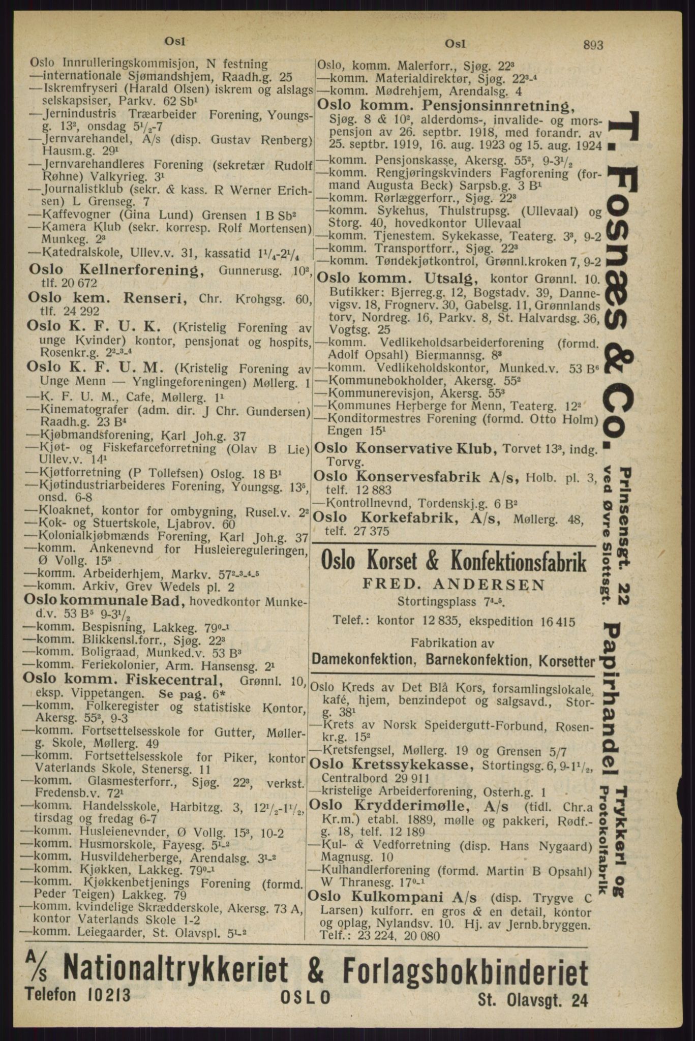 Kristiania/Oslo adressebok, PUBL/-, 1927, s. 893