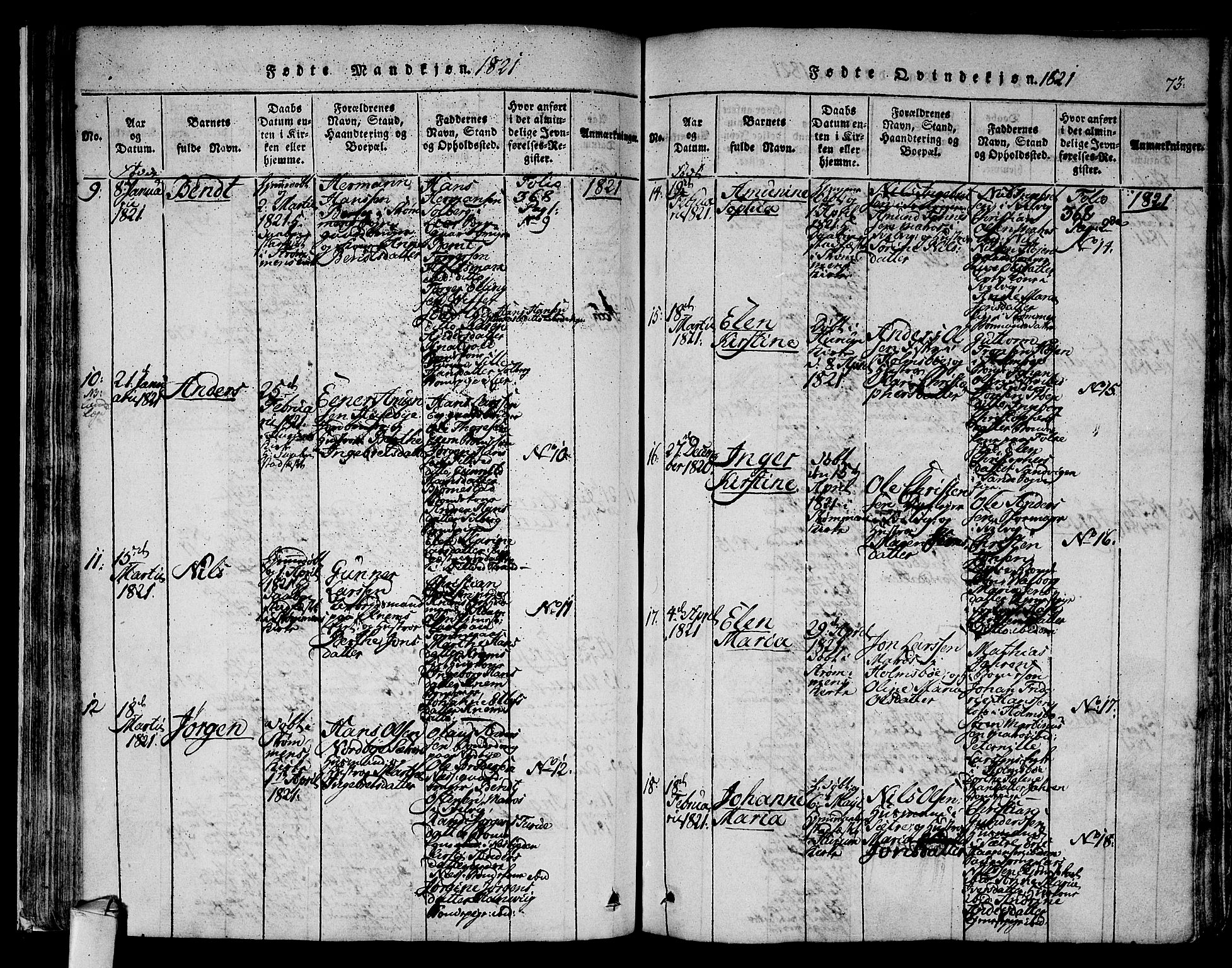 Hurum kirkebøker, SAKO/A-229/F/Fa/L0009: Ministerialbok nr. 9, 1816-1826, s. 73