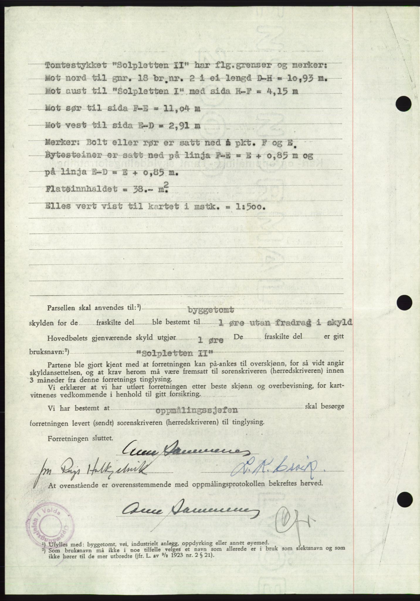 Søre Sunnmøre sorenskriveri, AV/SAT-A-4122/1/2/2C/L0104: Pantebok nr. 30A, 1956-1956, Dagboknr: 1685/1956