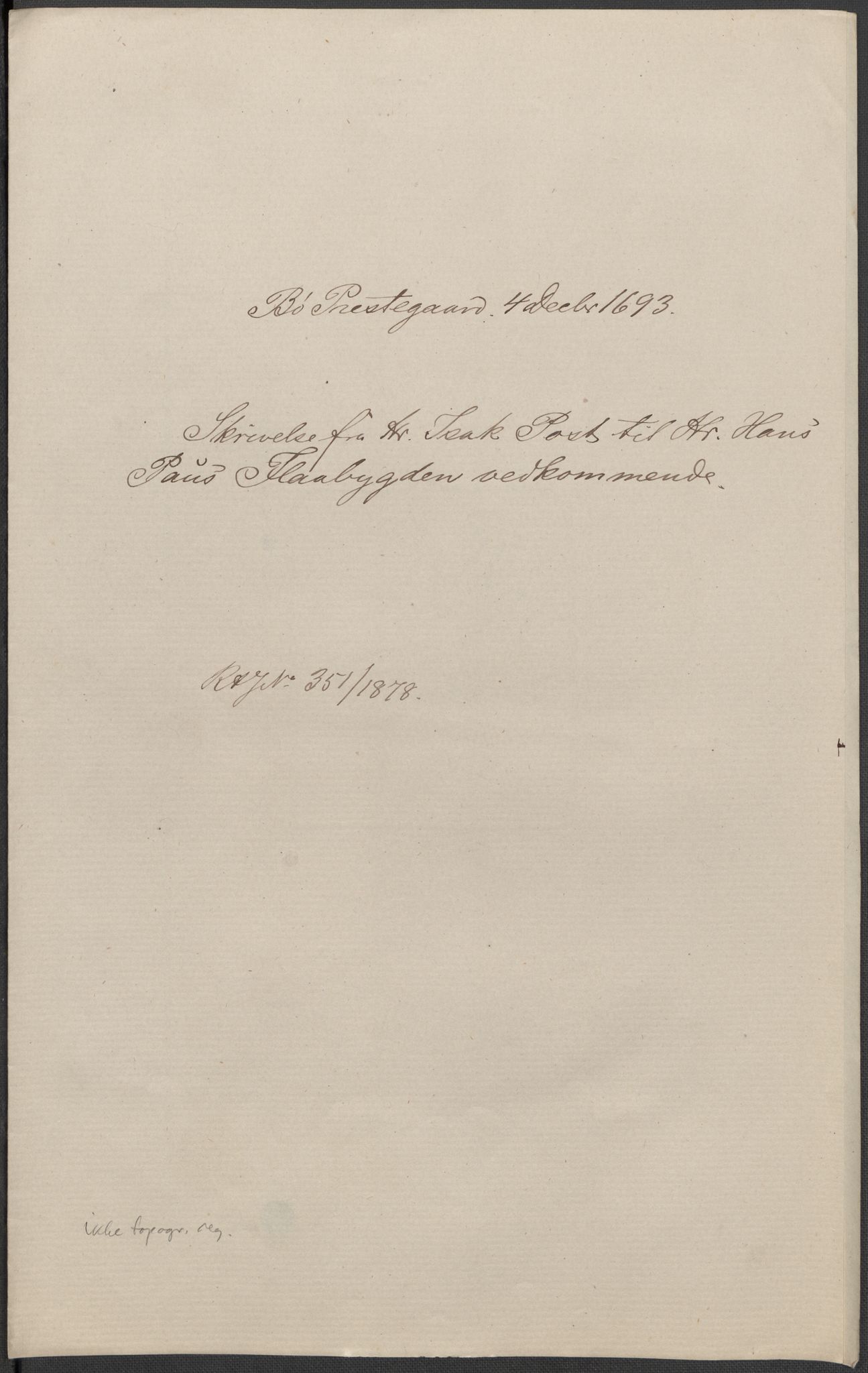 Riksarkivets diplomsamling, RA/EA-5965/F15/L0027: Prestearkiv - Telemark, 1587-1738, s. 152