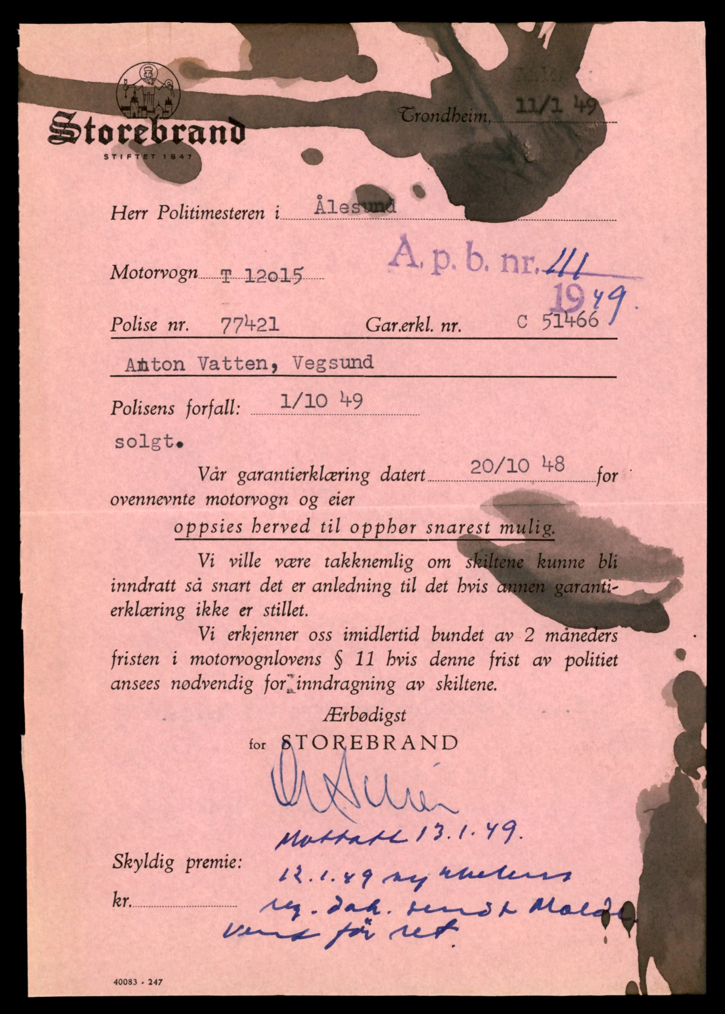 Møre og Romsdal vegkontor - Ålesund trafikkstasjon, AV/SAT-A-4099/F/Fe/L0032: Registreringskort for kjøretøy T 11997 - T 12149, 1927-1998, s. 587