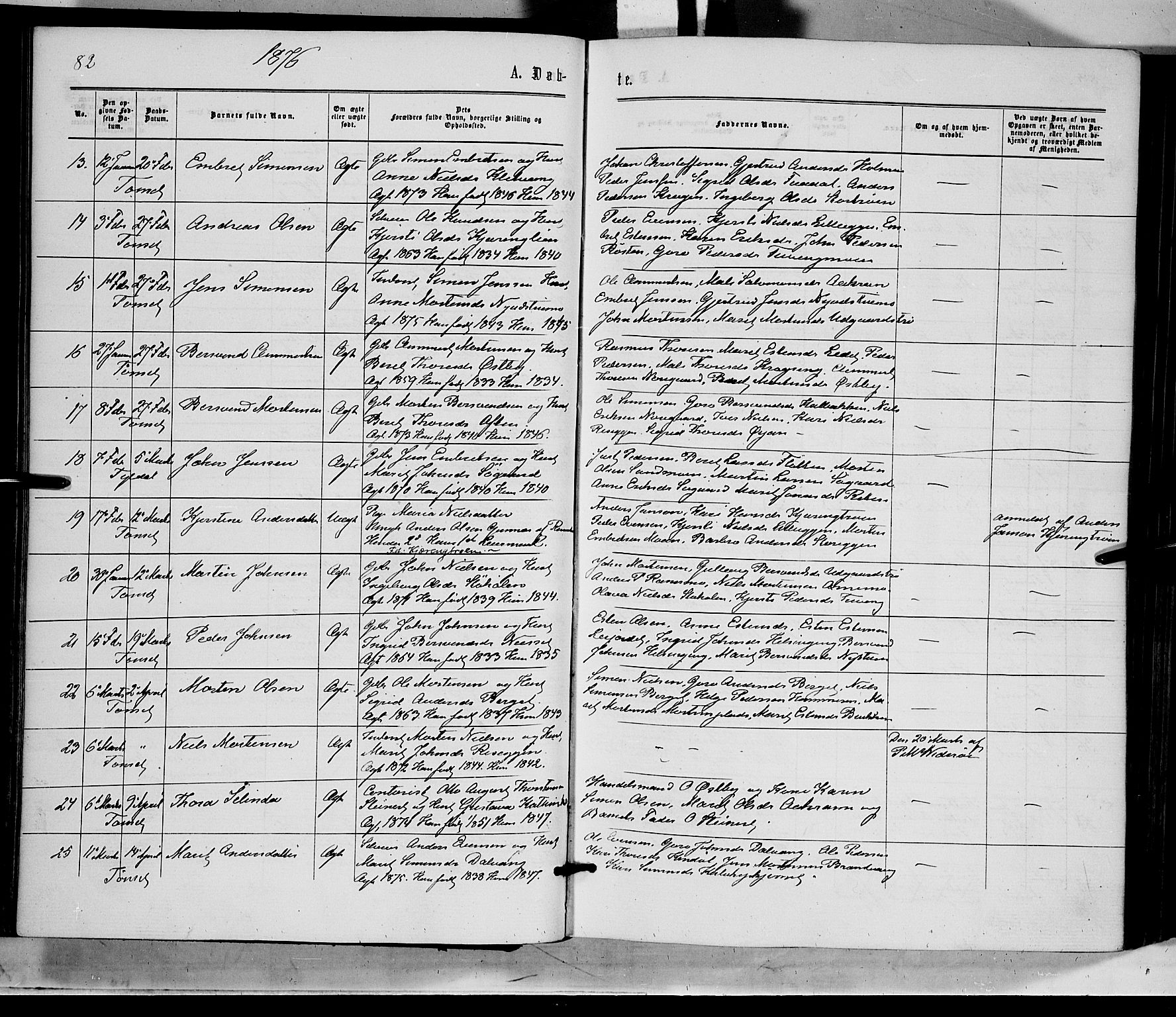 Tynset prestekontor, AV/SAH-PREST-058/H/Ha/Haa/L0021: Ministerialbok nr. 21, 1863-1879, s. 82