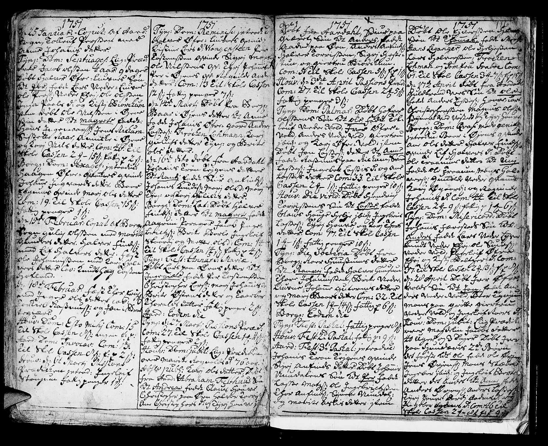 Lærdal sokneprestembete, AV/SAB-A-81201: Ministerialbok nr. A 1, 1711-1752, s. 116