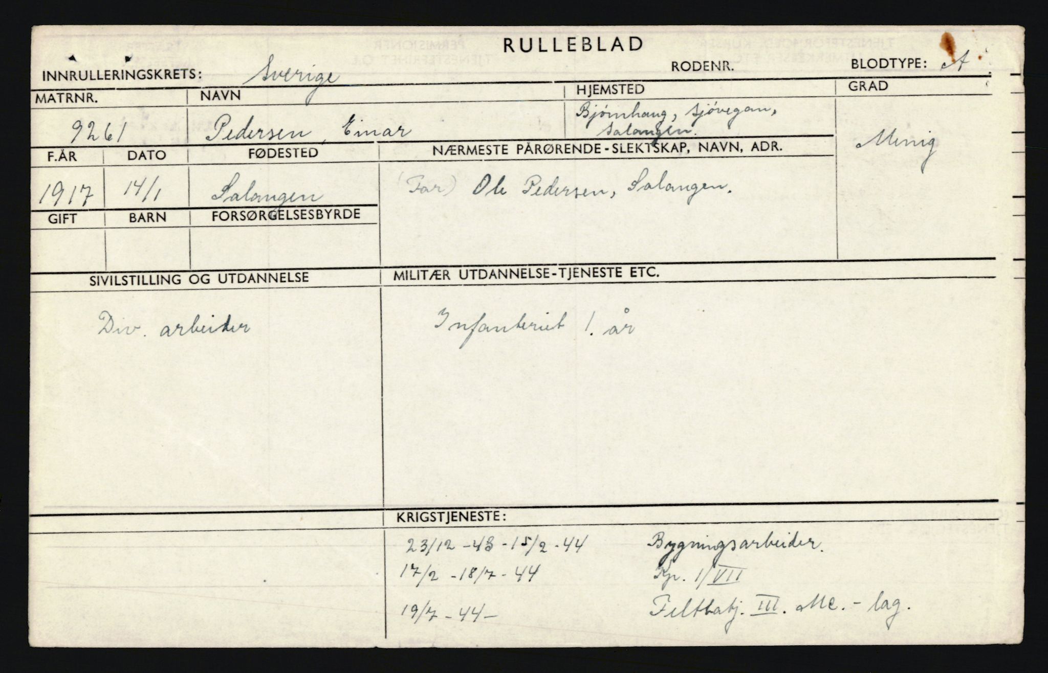 Forsvaret, Troms infanteriregiment nr. 16, AV/RA-RAFA-3146/P/Pa/L0022: Rulleblad for regimentets menige mannskaper, årsklasse 1938, 1938, s. 1320