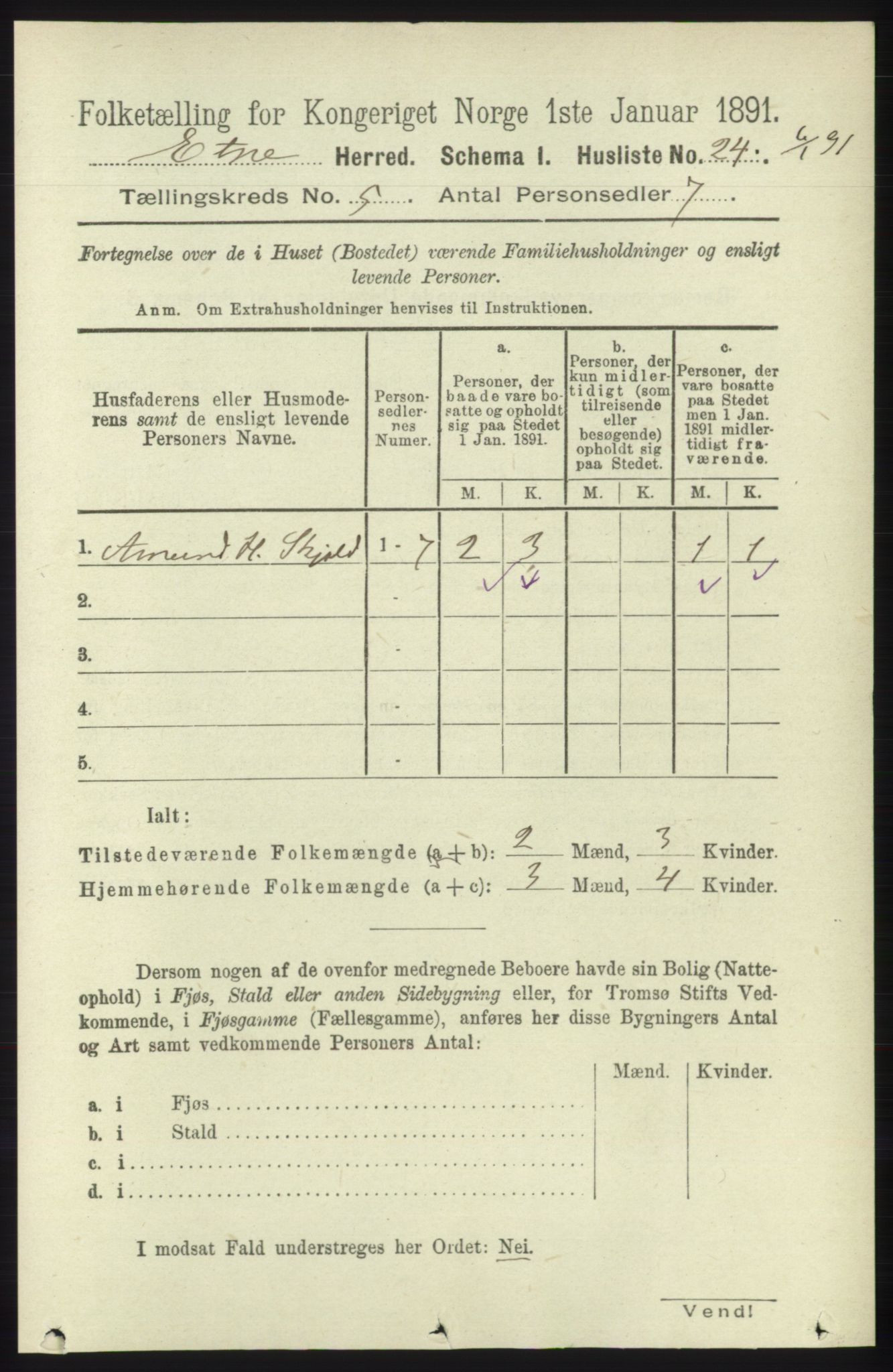 RA, Folketelling 1891 for 1211 Etne herred, 1891, s. 1010