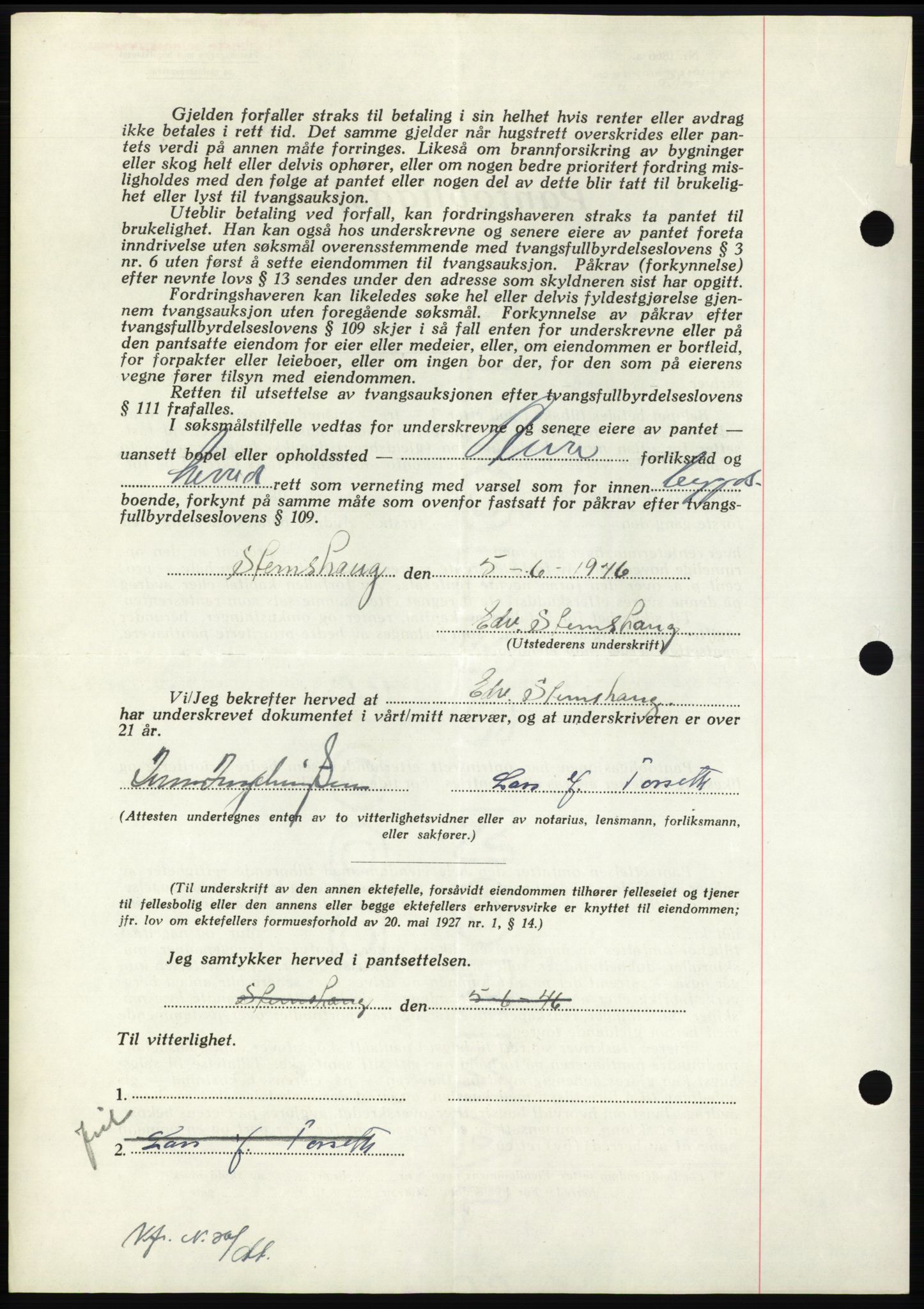 Nordmøre sorenskriveri, AV/SAT-A-4132/1/2/2Ca: Pantebok nr. B94, 1946-1946, Dagboknr: 1003/1946