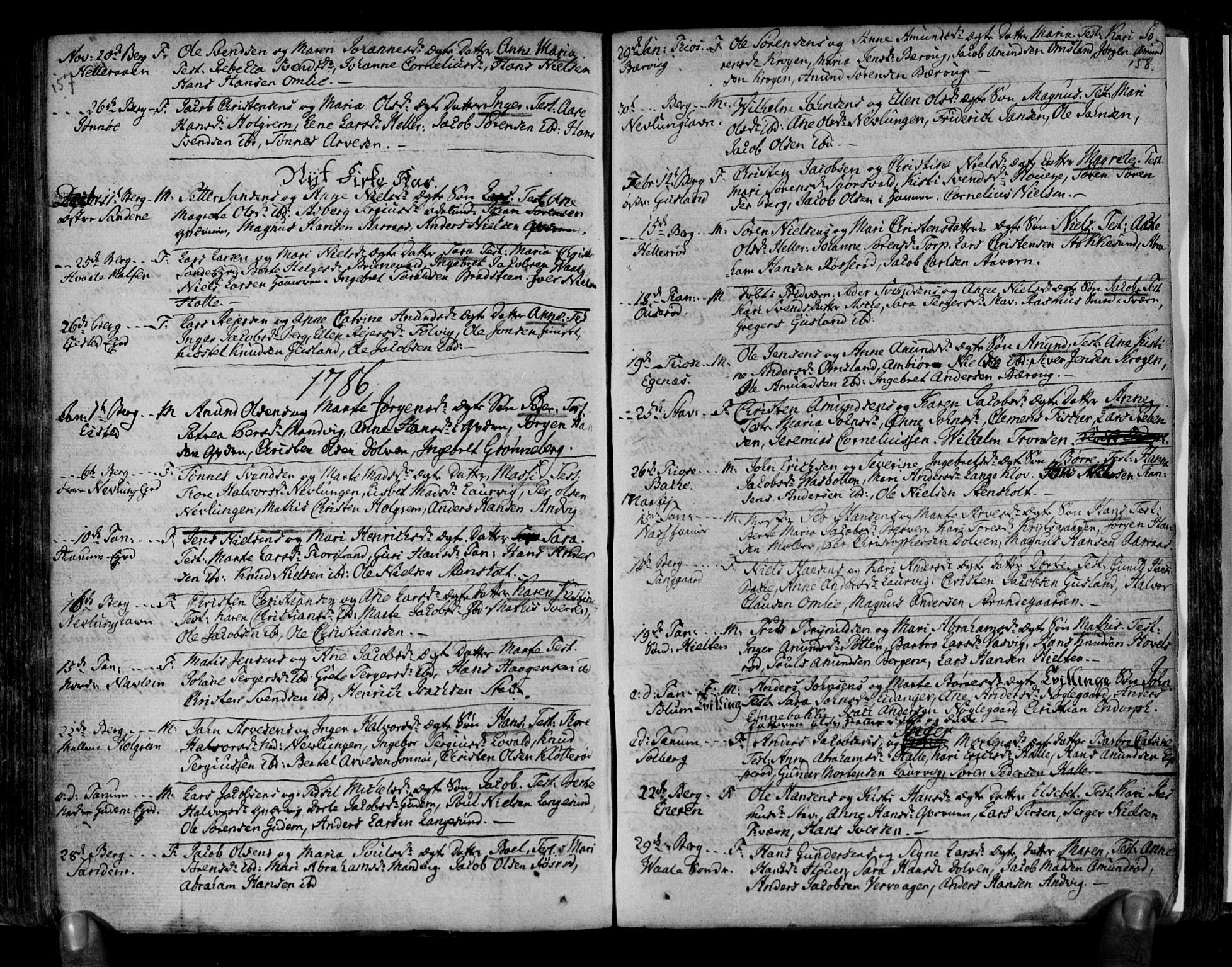 Brunlanes kirkebøker, SAKO/A-342/F/Fa/L0001: Ministerialbok nr. I 1, 1766-1801, s. 157-158