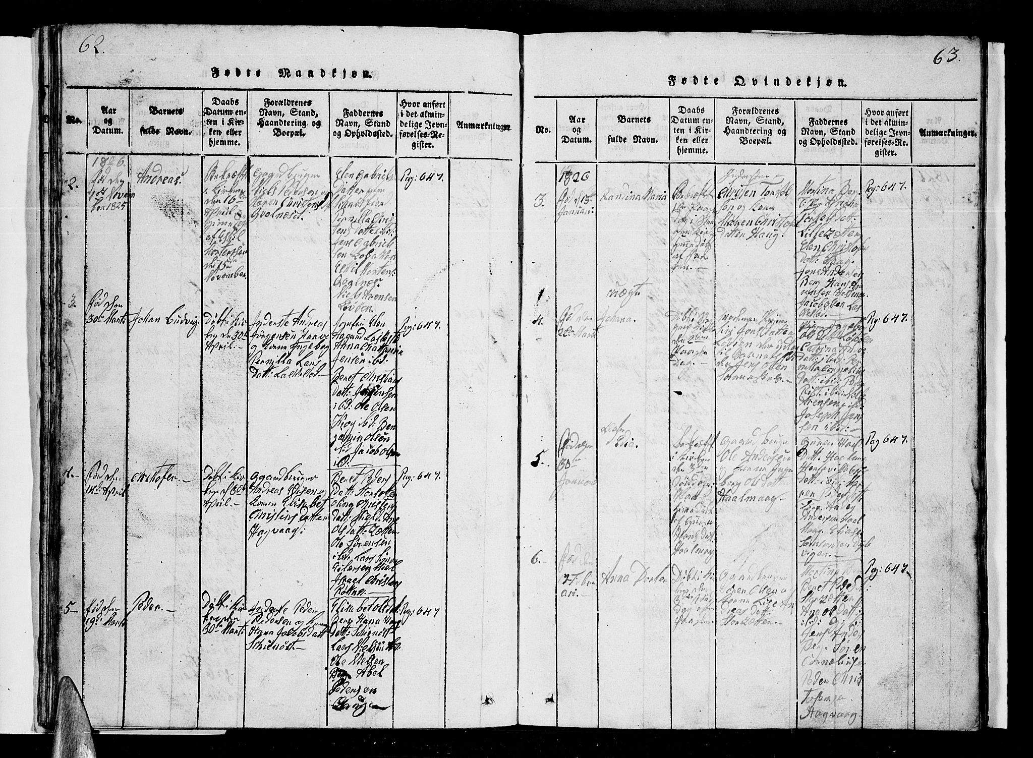 Ministerialprotokoller, klokkerbøker og fødselsregistre - Nordland, AV/SAT-A-1459/855/L0812: Klokkerbok nr. 855C01, 1821-1838, s. 62-63