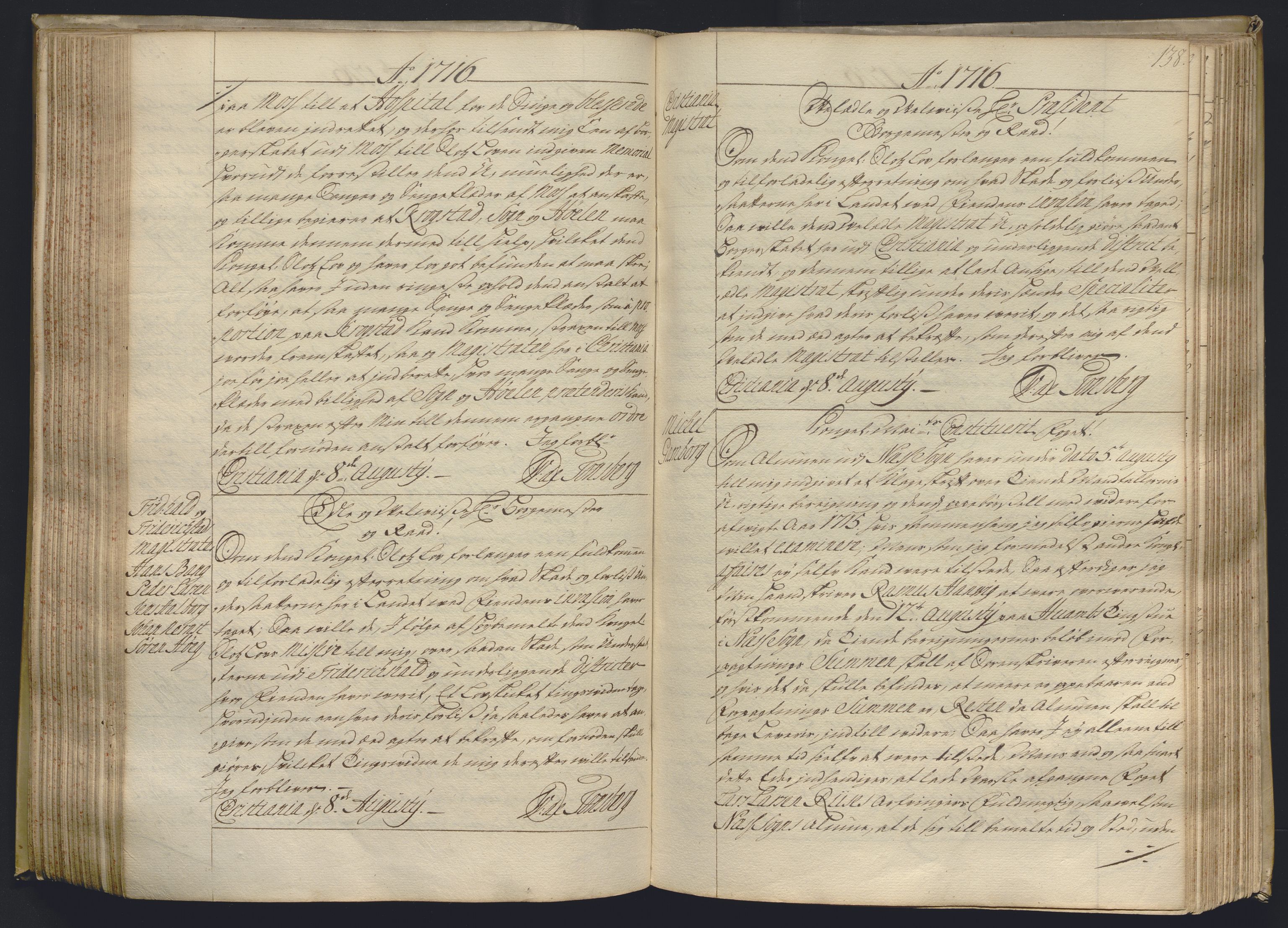 Kristiania stiftamt, AV/SAO-A-10386/B/Ba/L0004: Kopibok, 1715-1717, s. 137b-138a
