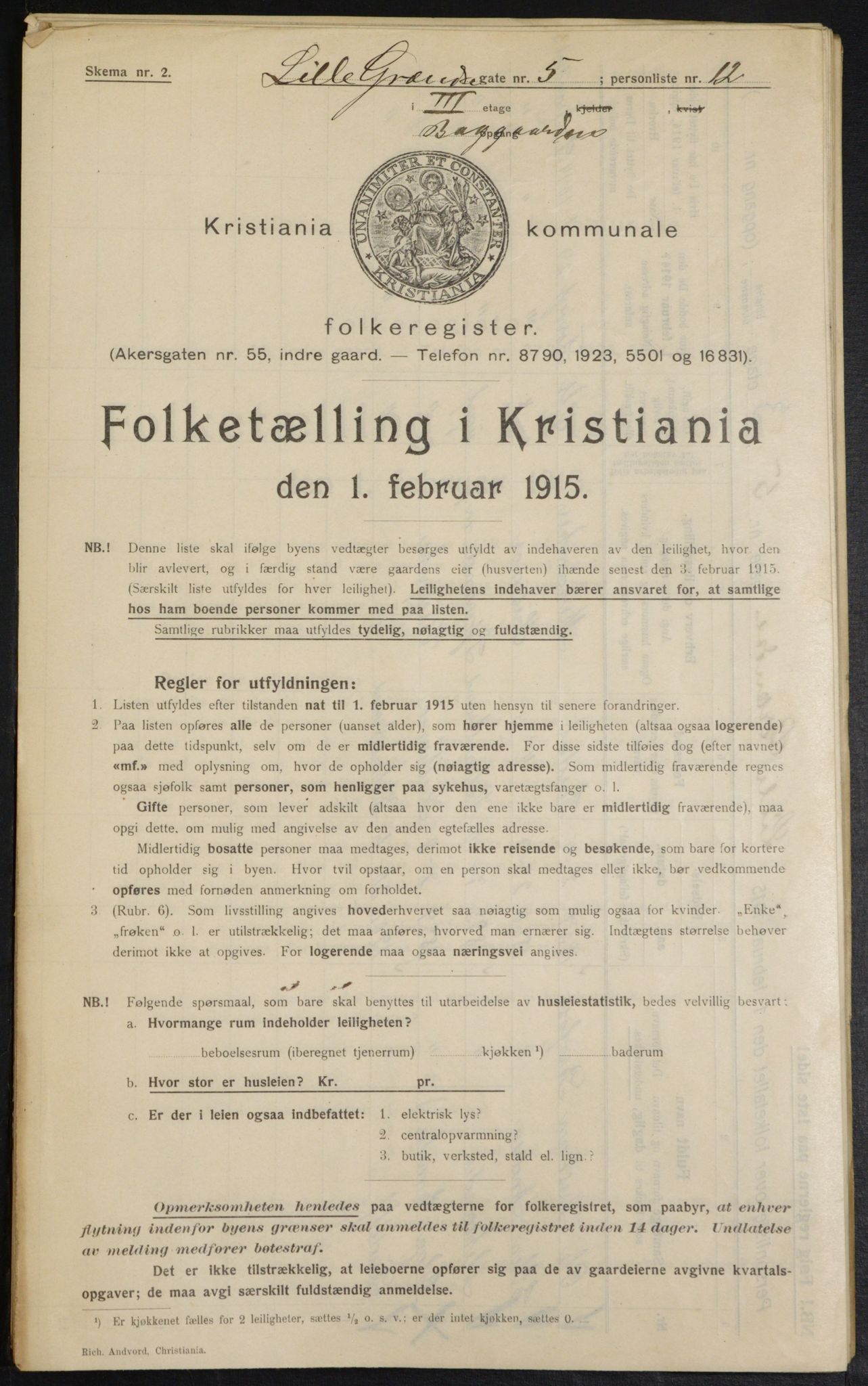 OBA, Kommunal folketelling 1.2.1915 for Kristiania, 1915, s. 57038