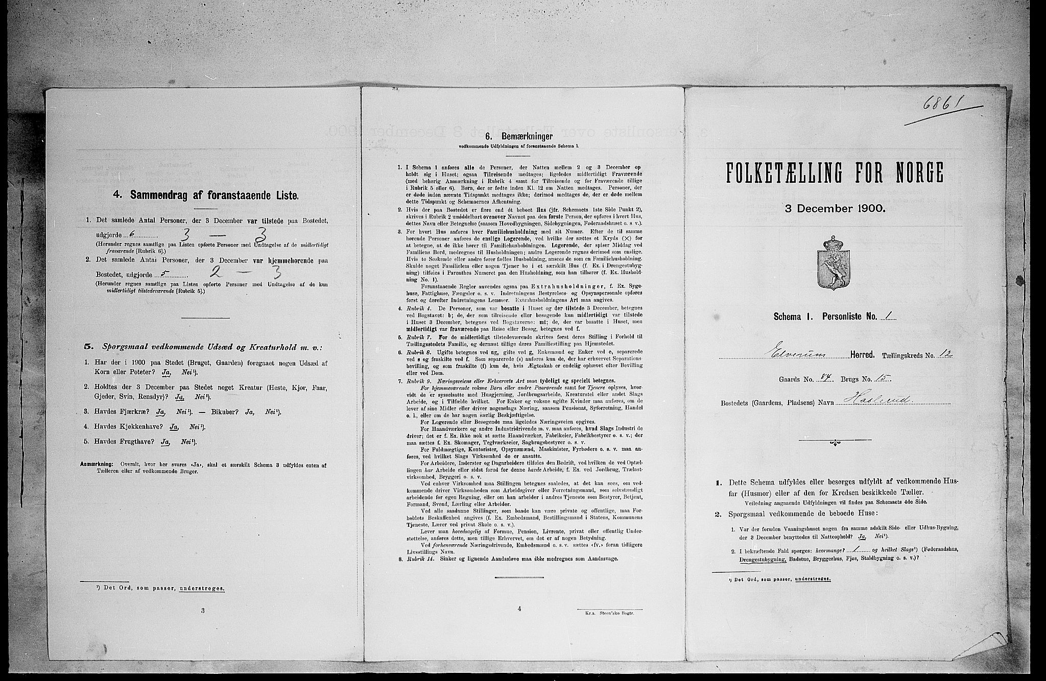 SAH, Folketelling 1900 for 0427 Elverum herred, 1900, s. 1595