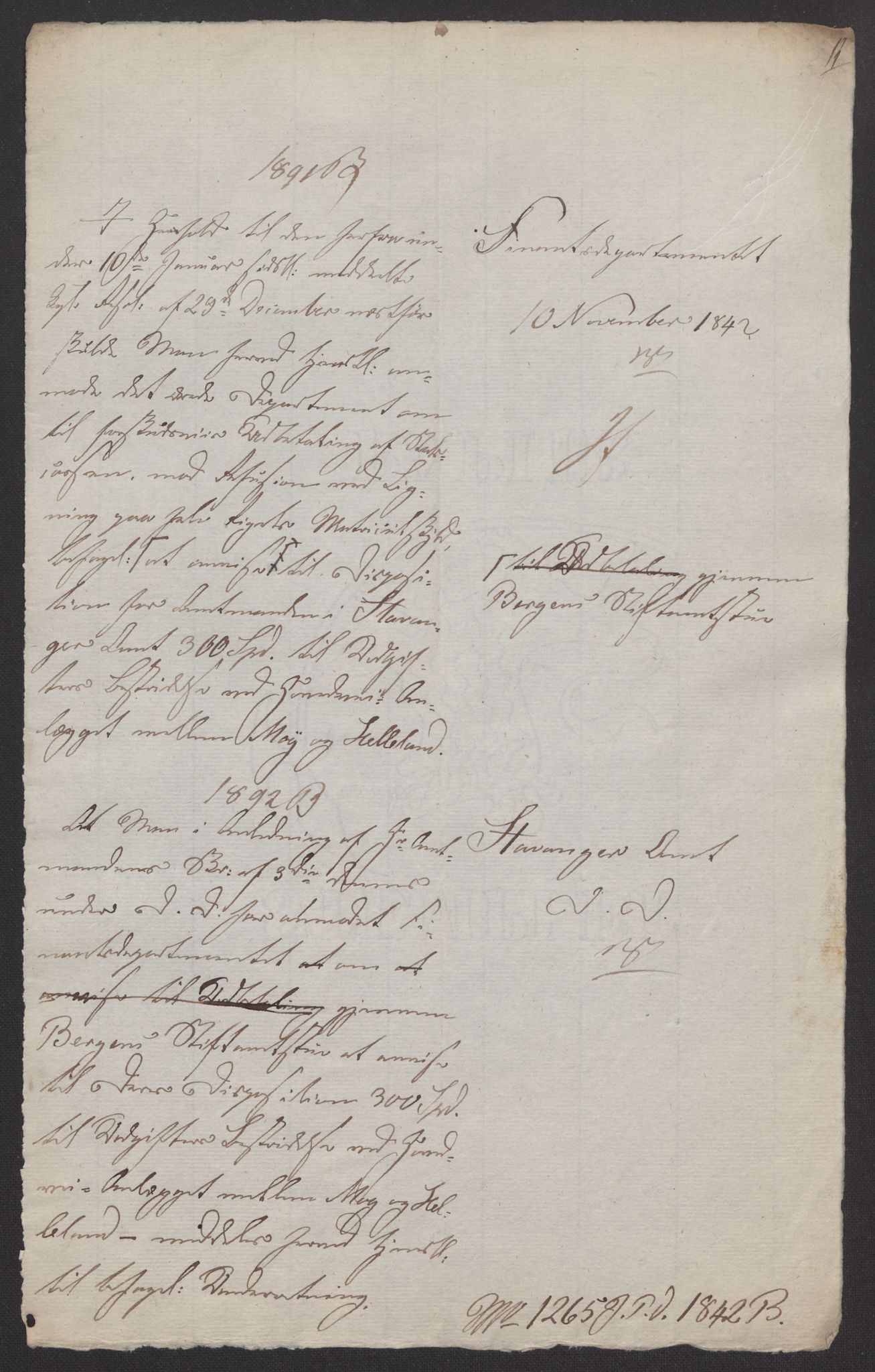 Indredepartementet, Veikontoret V, AV/RA-S-1127/E/L0058/0001: Diverse arkivsaker fra Veikontoret / Journalsaker vedkommende veien Moy-Helleland, 1842-1844