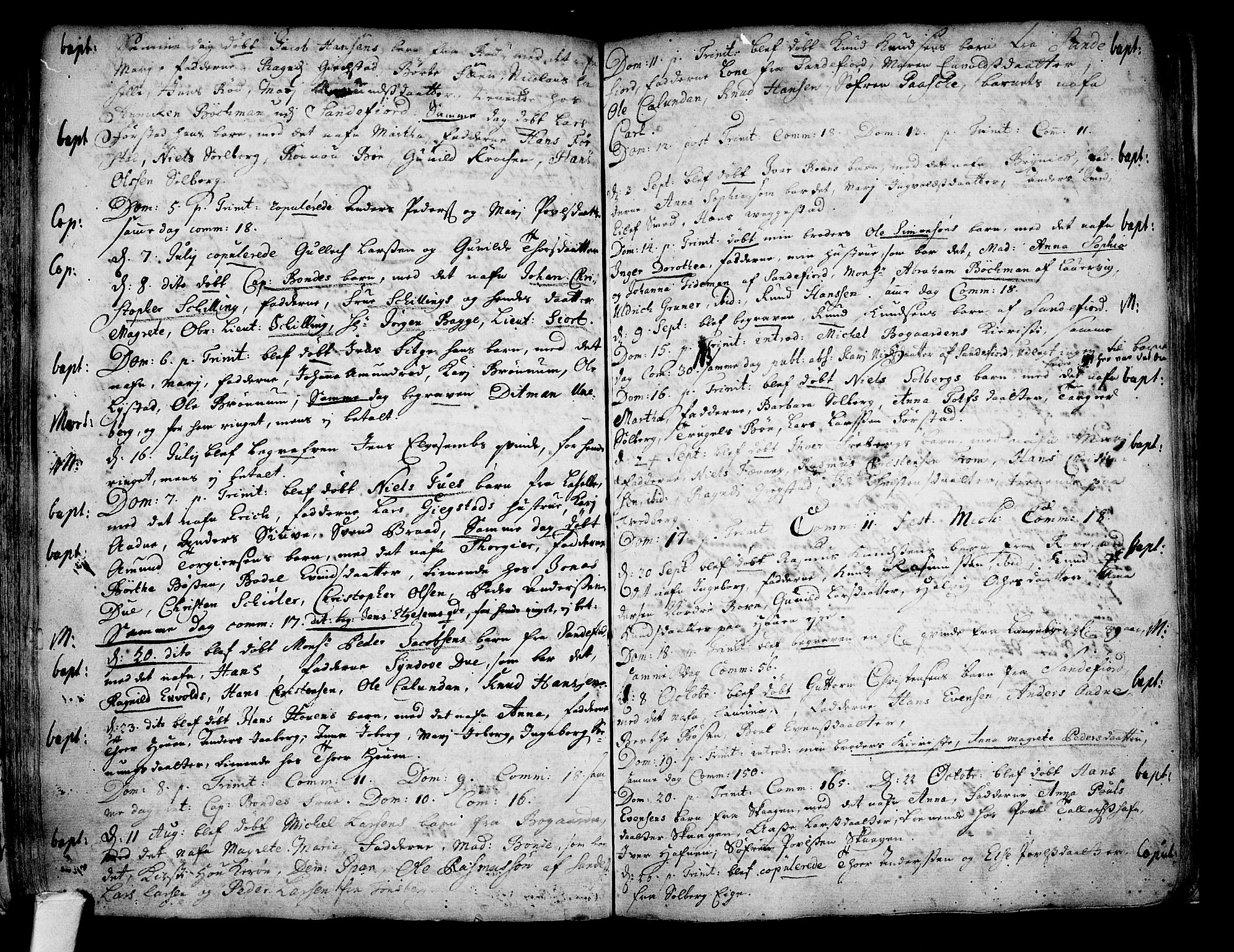 Sandar kirkebøker, AV/SAKO-A-243/F/Fa/L0001: Ministerialbok nr. 1, 1709-1733