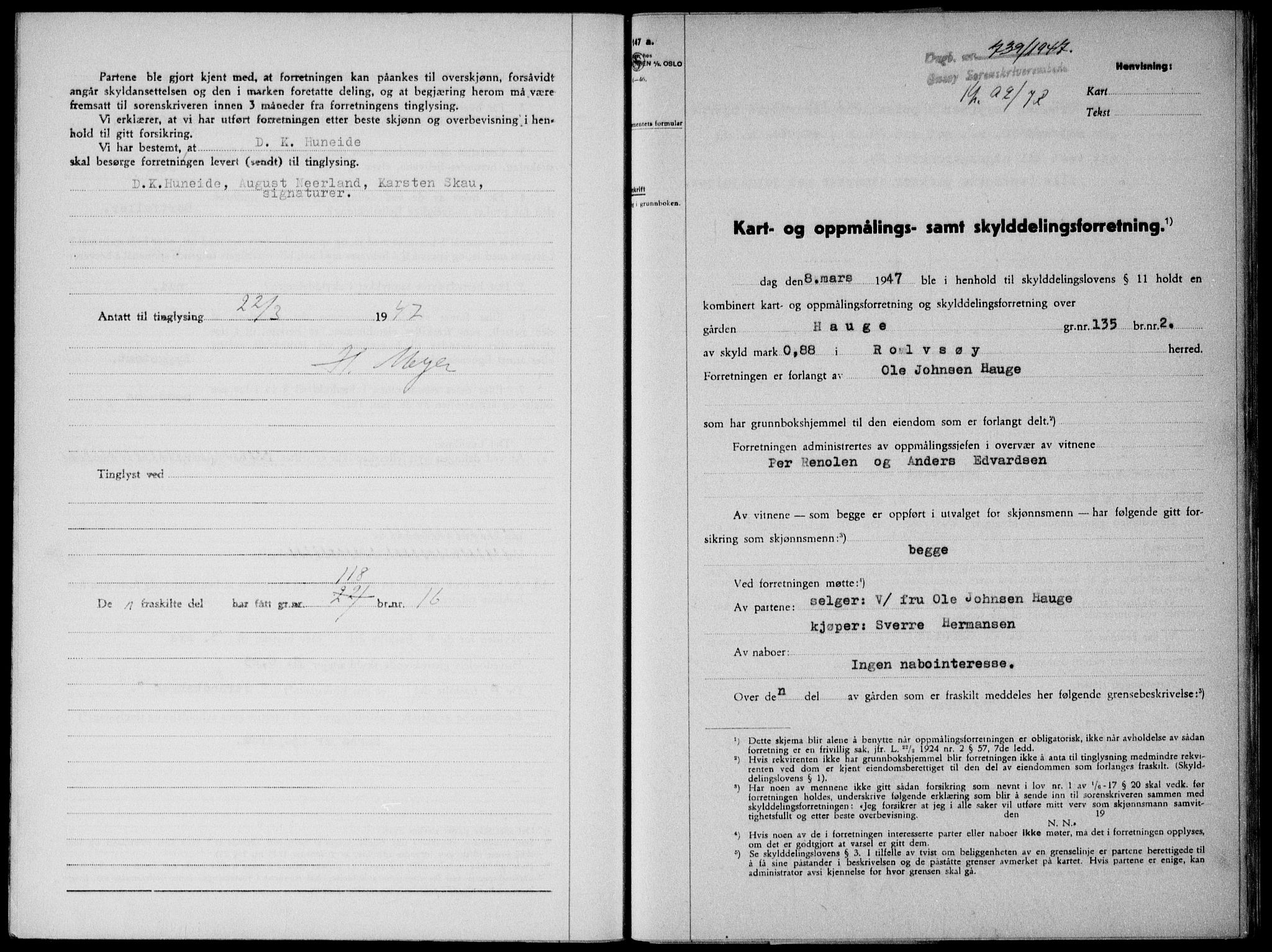 Onsøy sorenskriveri, SAO/A-10474/G/Ga/Gab/L0019a: Pantebok nr. II A-19, 1947-1947, Dagboknr: 739/1947
