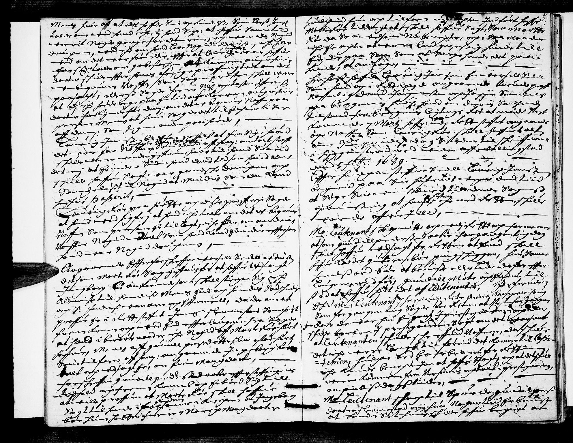 Lier, Røyken og Hurum sorenskriveri, AV/SAKO-A-89/F/Fa/L0030: Tingbok, 1689, s. 5
