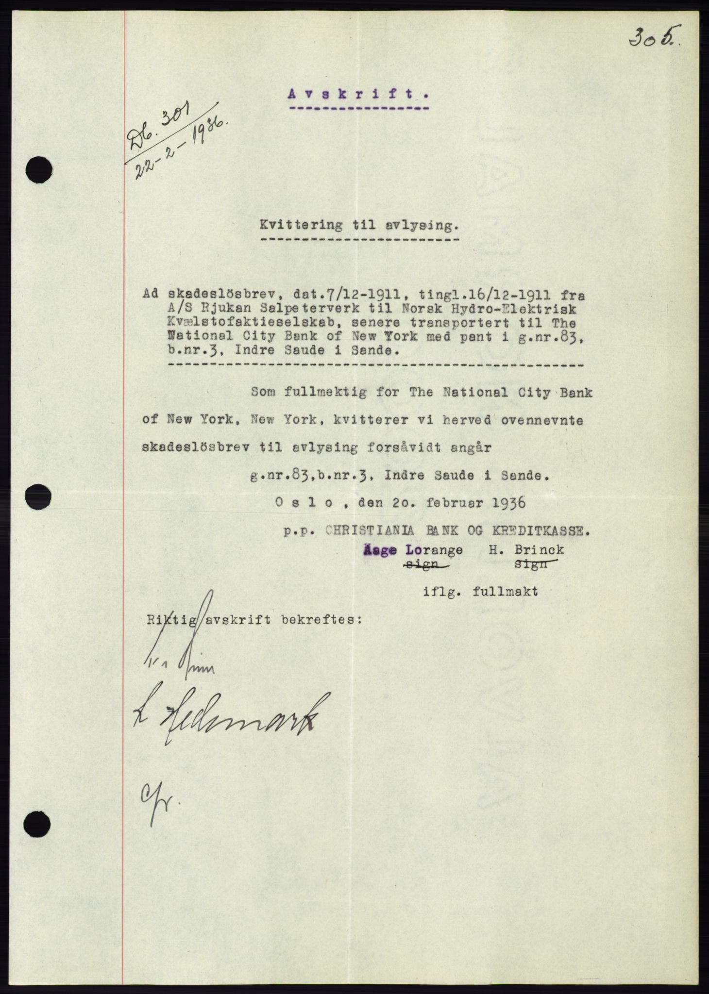 Søre Sunnmøre sorenskriveri, AV/SAT-A-4122/1/2/2C/L0060: Pantebok nr. 54, 1935-1936, Tingl.dato: 22.02.1936