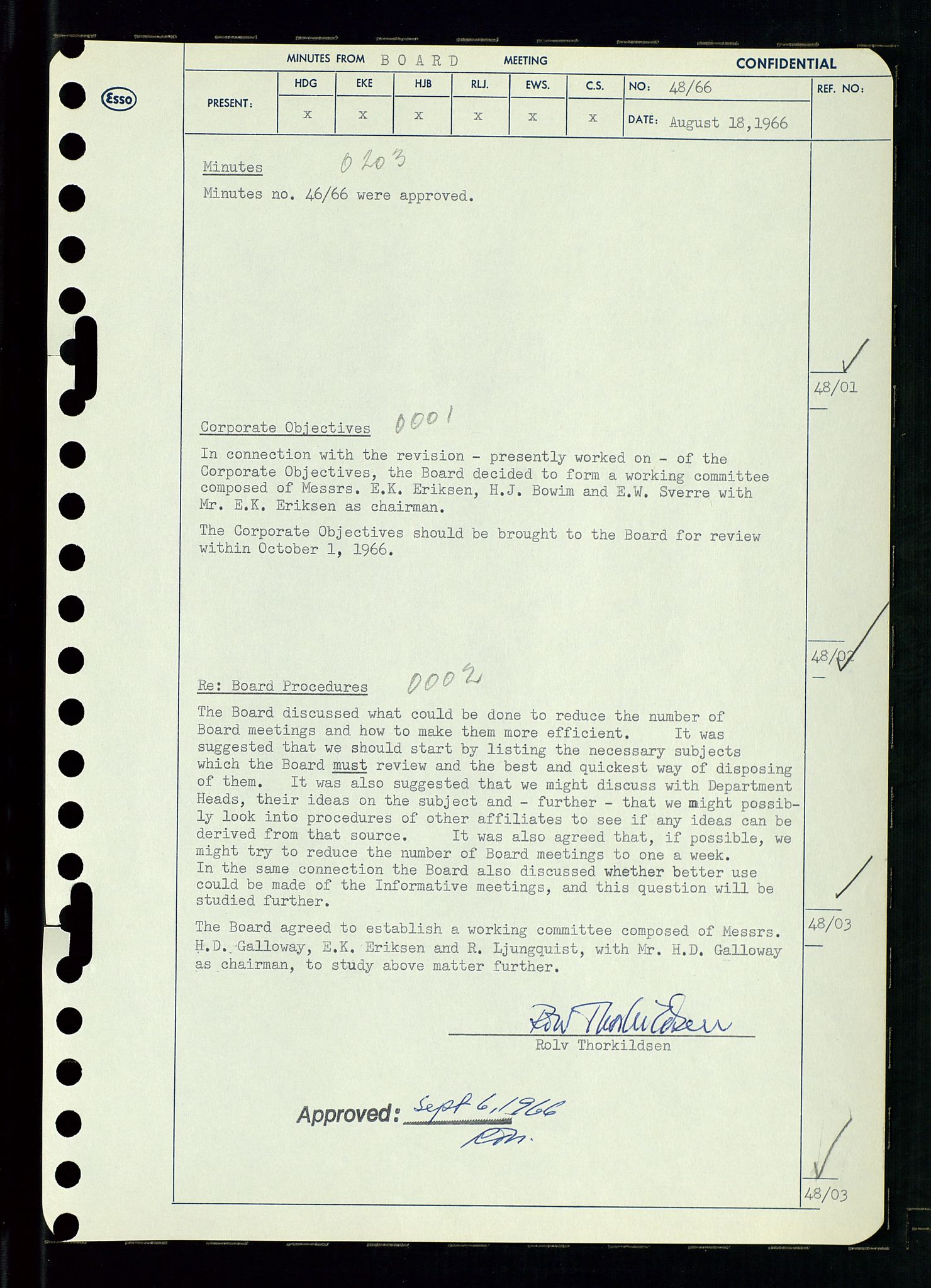 Pa 0982 - Esso Norge A/S, AV/SAST-A-100448/A/Aa/L0002/0002: Den administrerende direksjon Board minutes (styrereferater) / Den administrerende direksjon Board minutes (styrereferater), 1966, s. 102