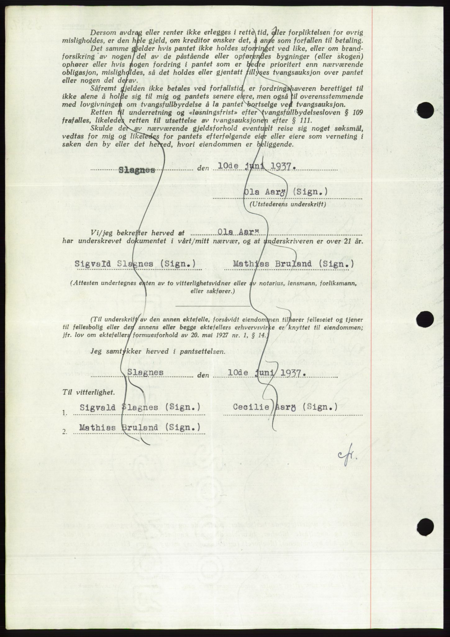 Søre Sunnmøre sorenskriveri, AV/SAT-A-4122/1/2/2C/L0063: Pantebok nr. 57, 1937-1937, Dagboknr: 1006/1937