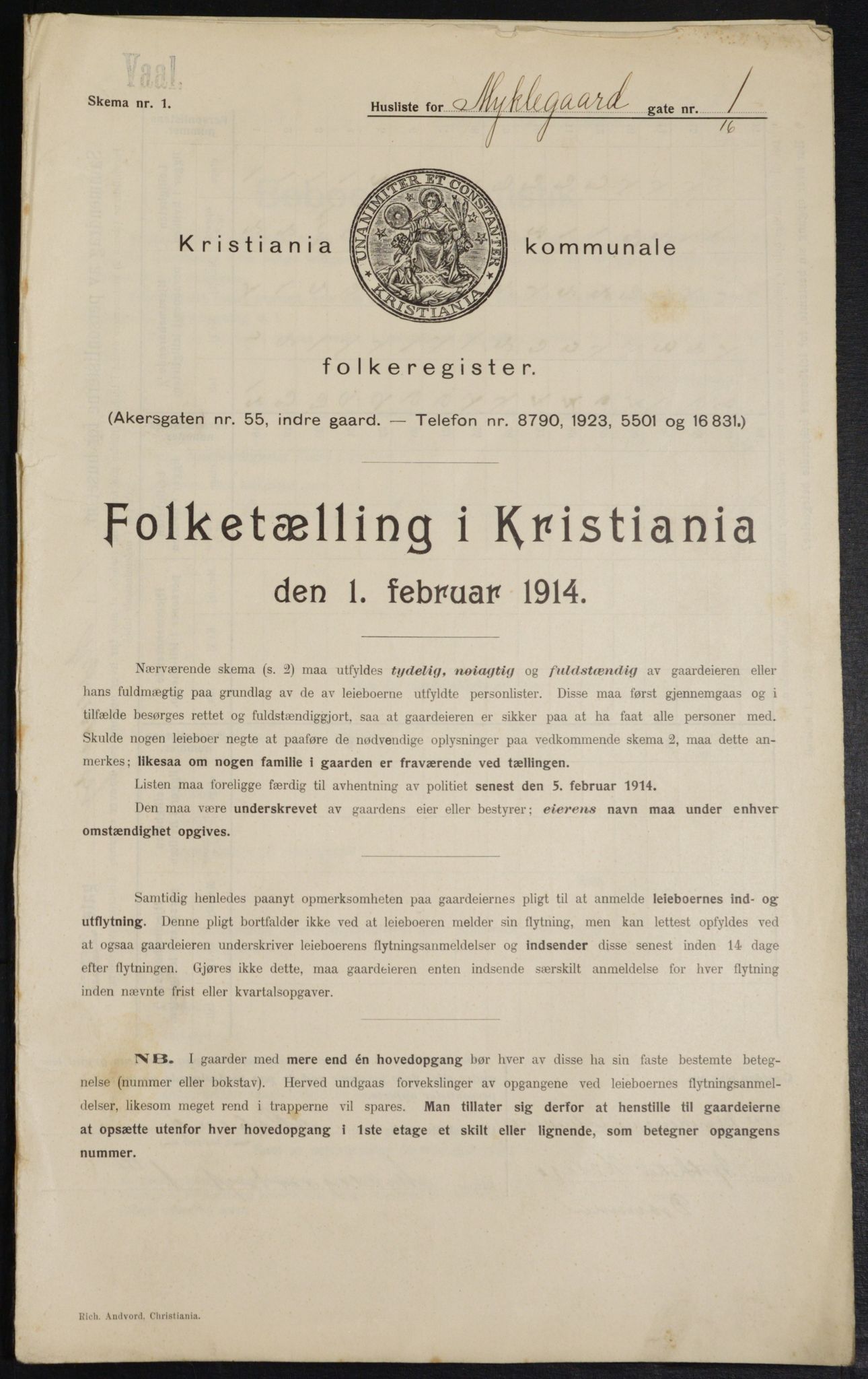 OBA, Kommunal folketelling 1.2.1914 for Kristiania, 1914, s. 68166
