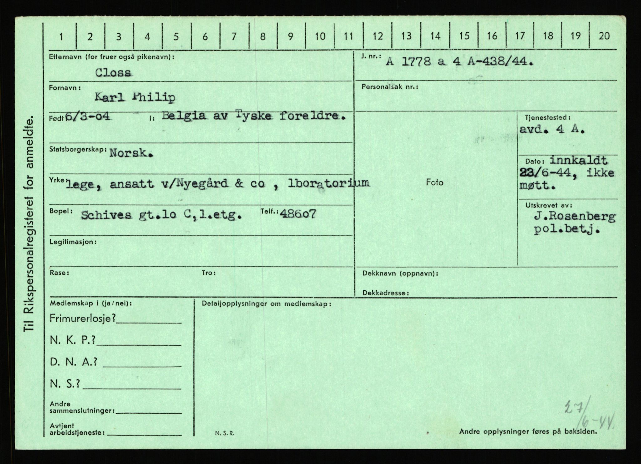 Statspolitiet - Hovedkontoret / Osloavdelingen, AV/RA-S-1329/C/Ca/L0003: Brechan - Eichinger	, 1943-1945, s. 2235