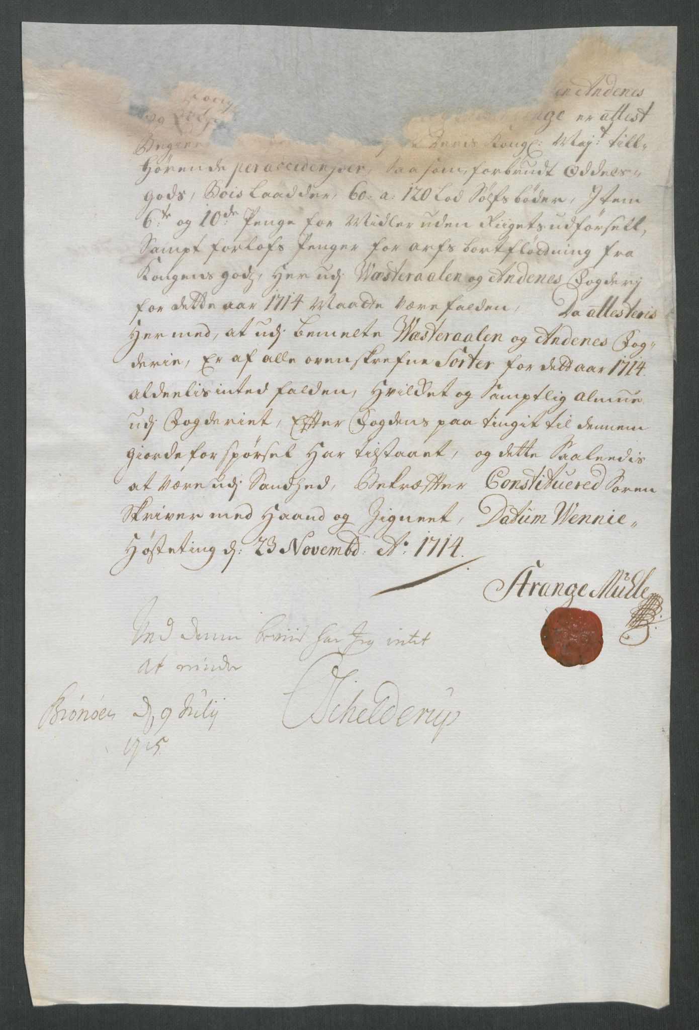 Rentekammeret inntil 1814, Reviderte regnskaper, Fogderegnskap, AV/RA-EA-4092/R67/L4680: Fogderegnskap Vesterålen, Andenes og Lofoten, 1714, s. 247