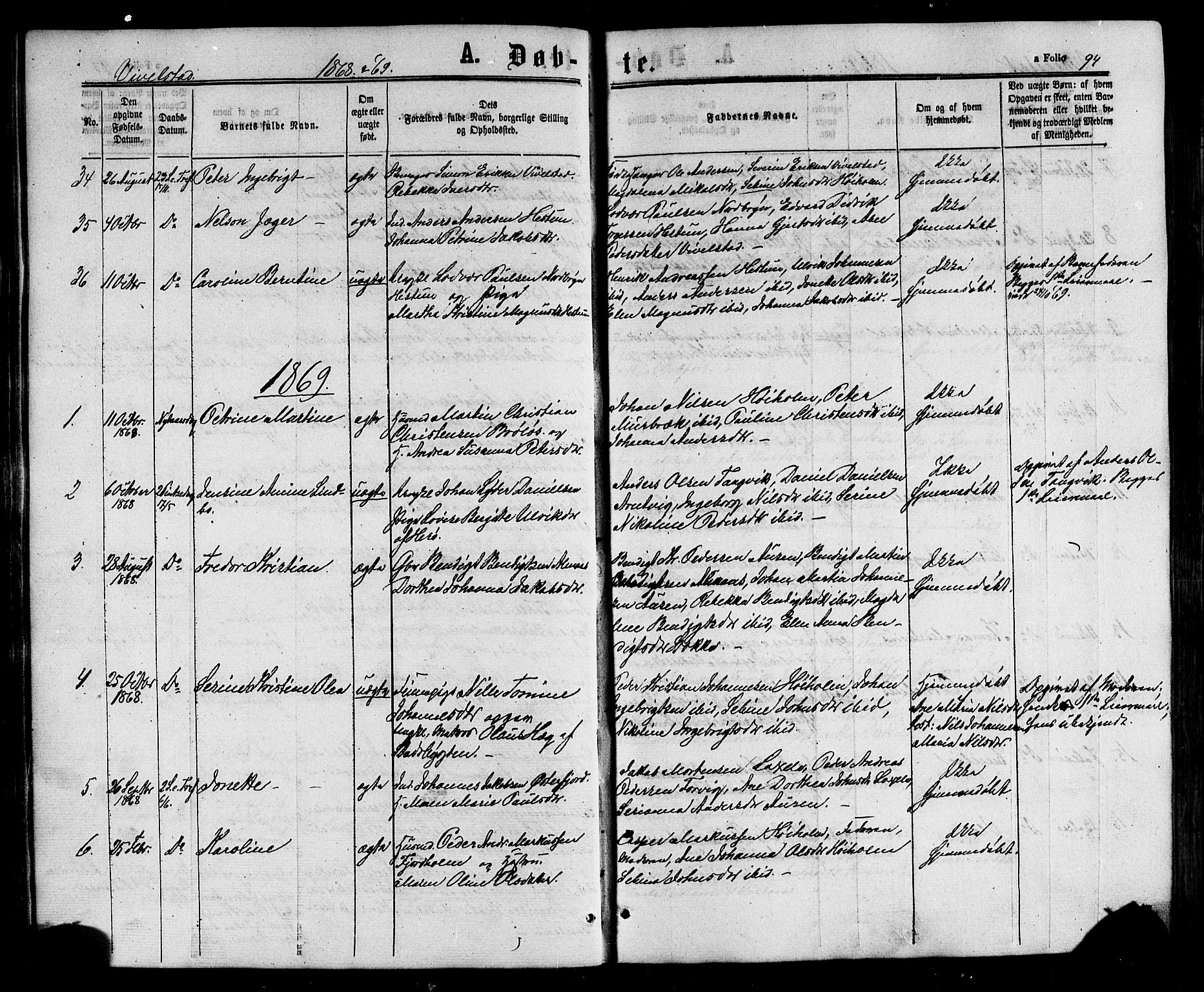 Ministerialprotokoller, klokkerbøker og fødselsregistre - Nordland, SAT/A-1459/817/L0262: Ministerialbok nr. 817A03 /2, 1867-1877, s. 94
