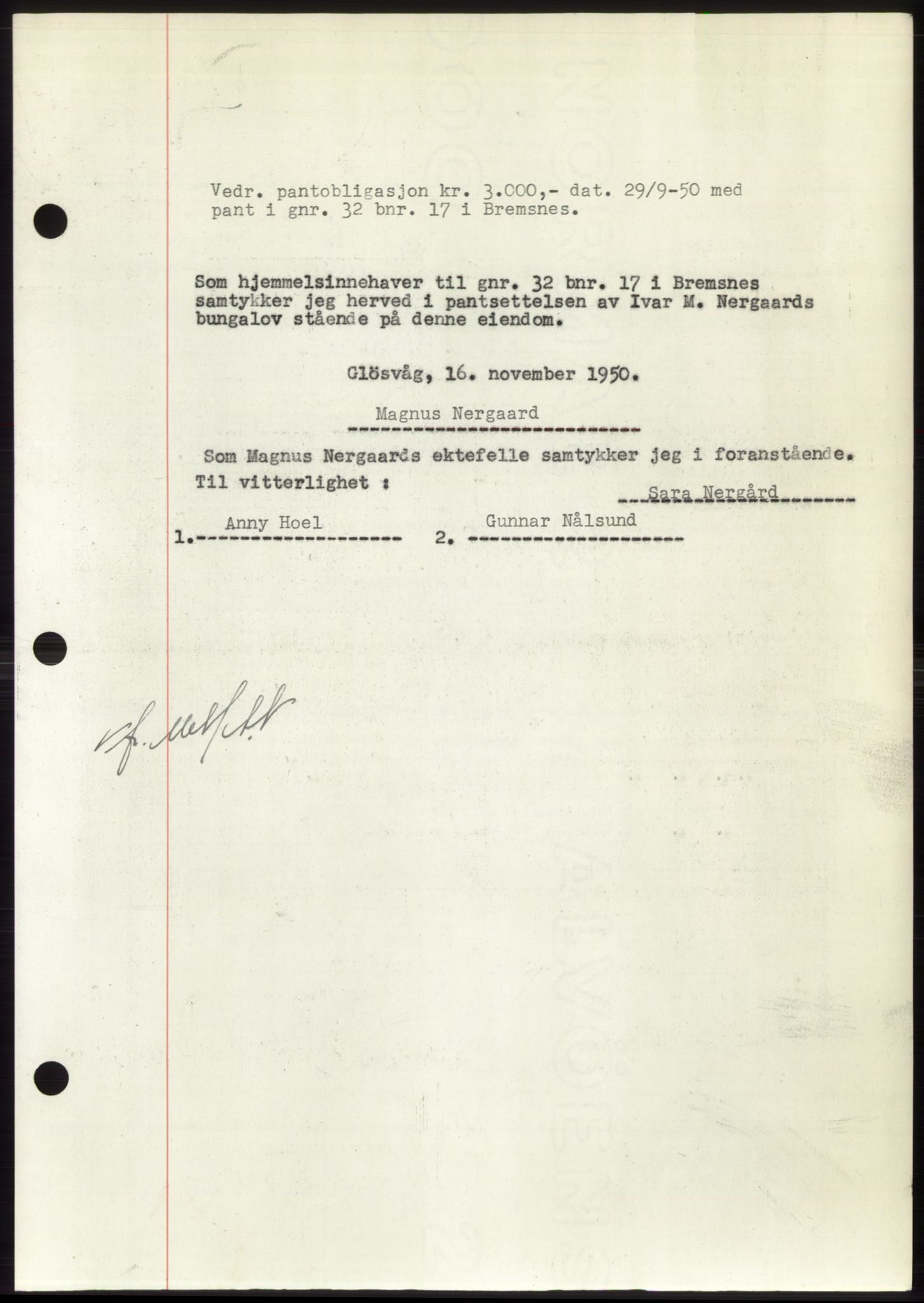 Nordmøre sorenskriveri, AV/SAT-A-4132/1/2/2Ca: Pantebok nr. B106, 1950-1950, Dagboknr: 3535/1950