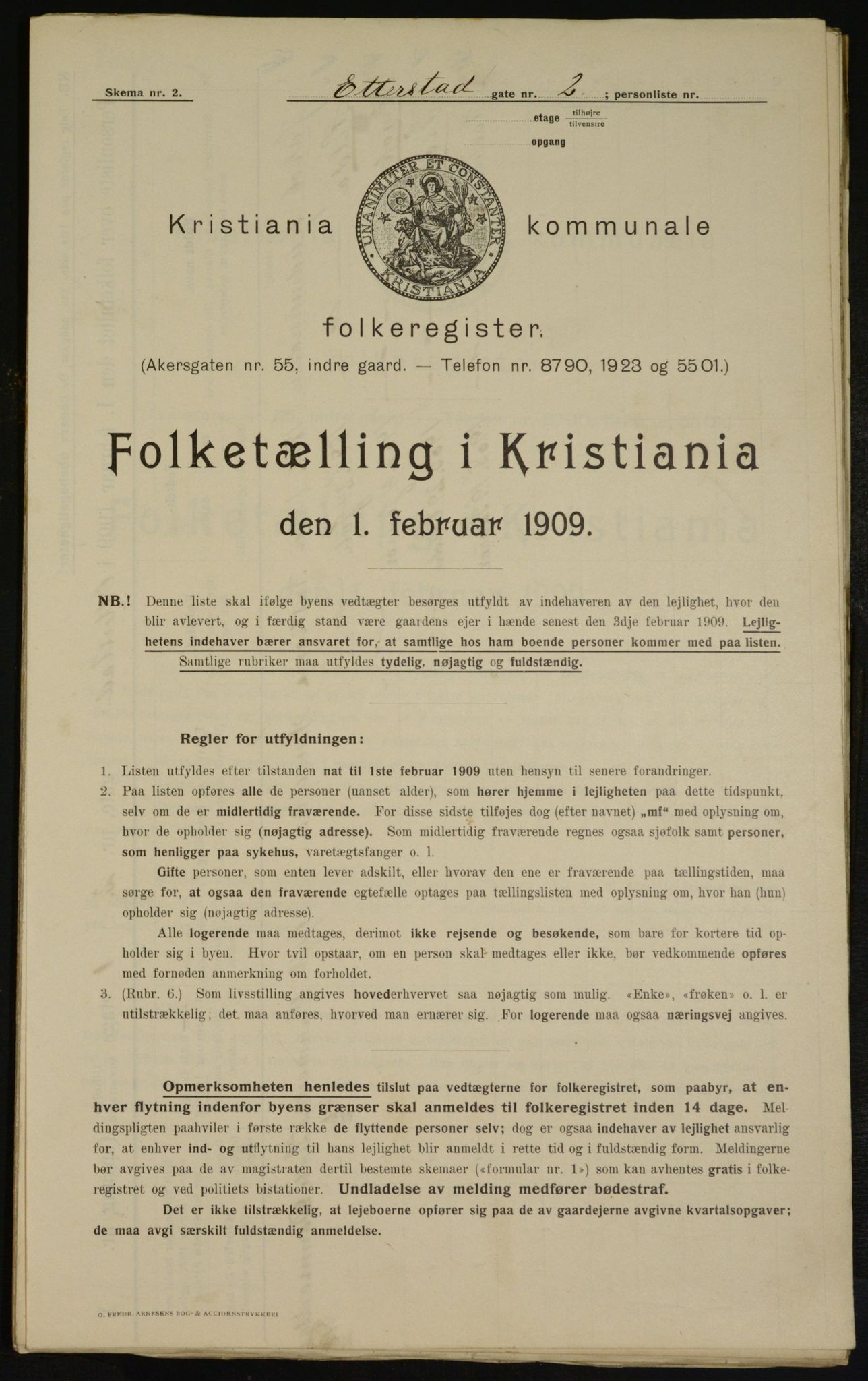 OBA, Kommunal folketelling 1.2.1909 for Kristiania kjøpstad, 1909, s. 20180