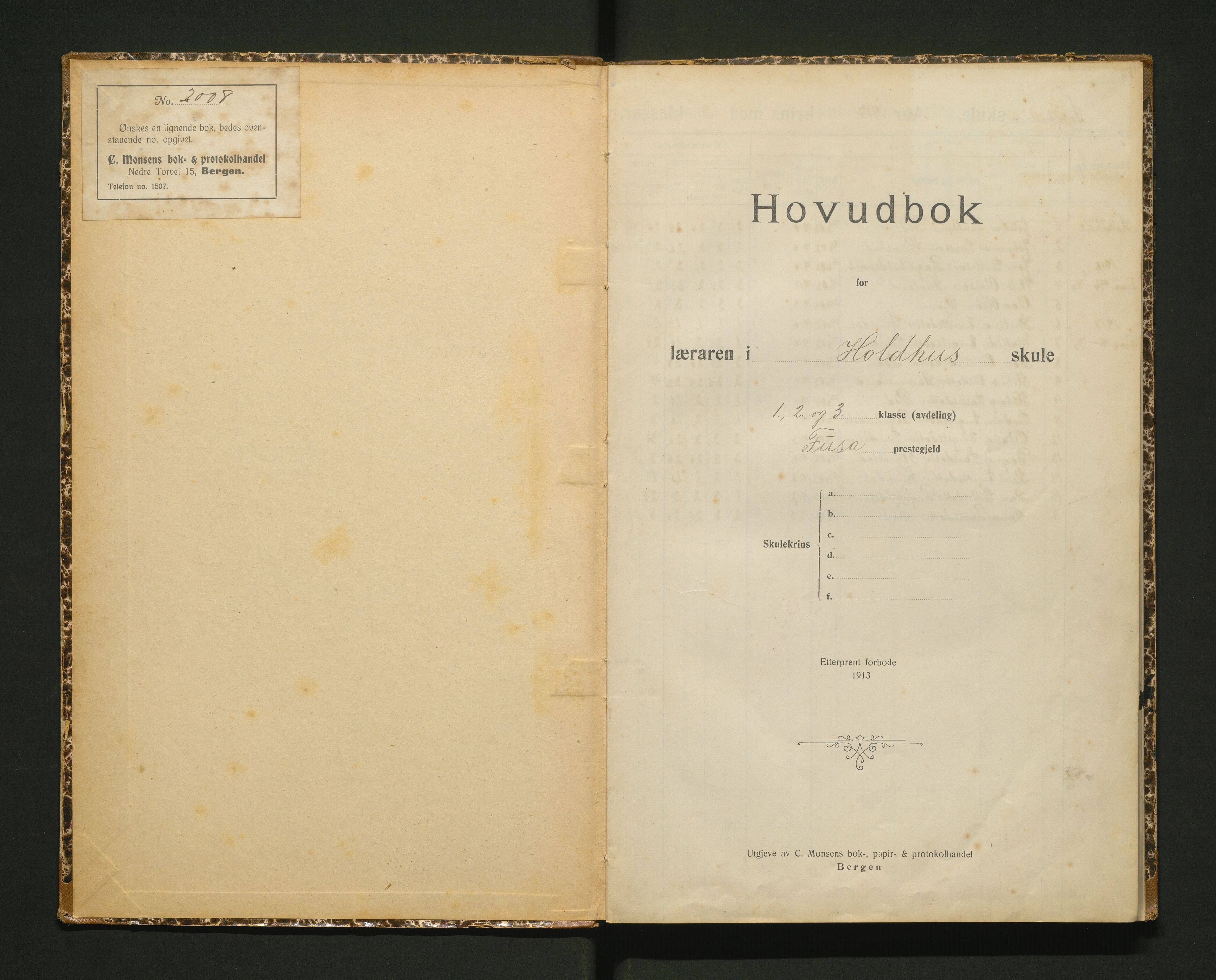 Hålandsdalen kommune. Barneskulane, IKAH/1239-231/F/Fa/L0008: Hovudbok for 1, 2. og 3. klasse ved Holdhus Gjøn og Hålandsdalen skular, 1917-1965