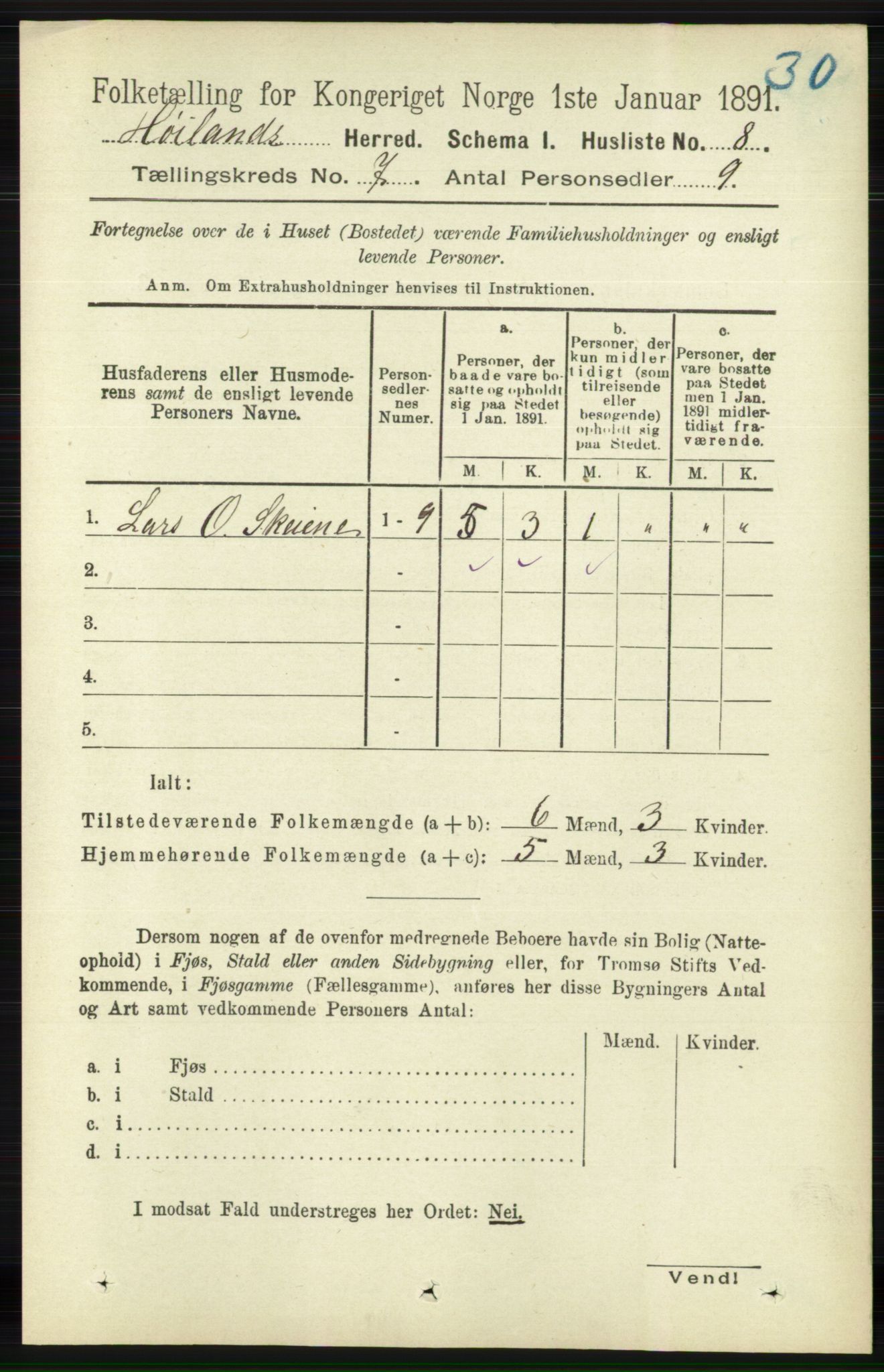 RA, Folketelling 1891 for 1123 Høyland herred, 1891, s. 2319