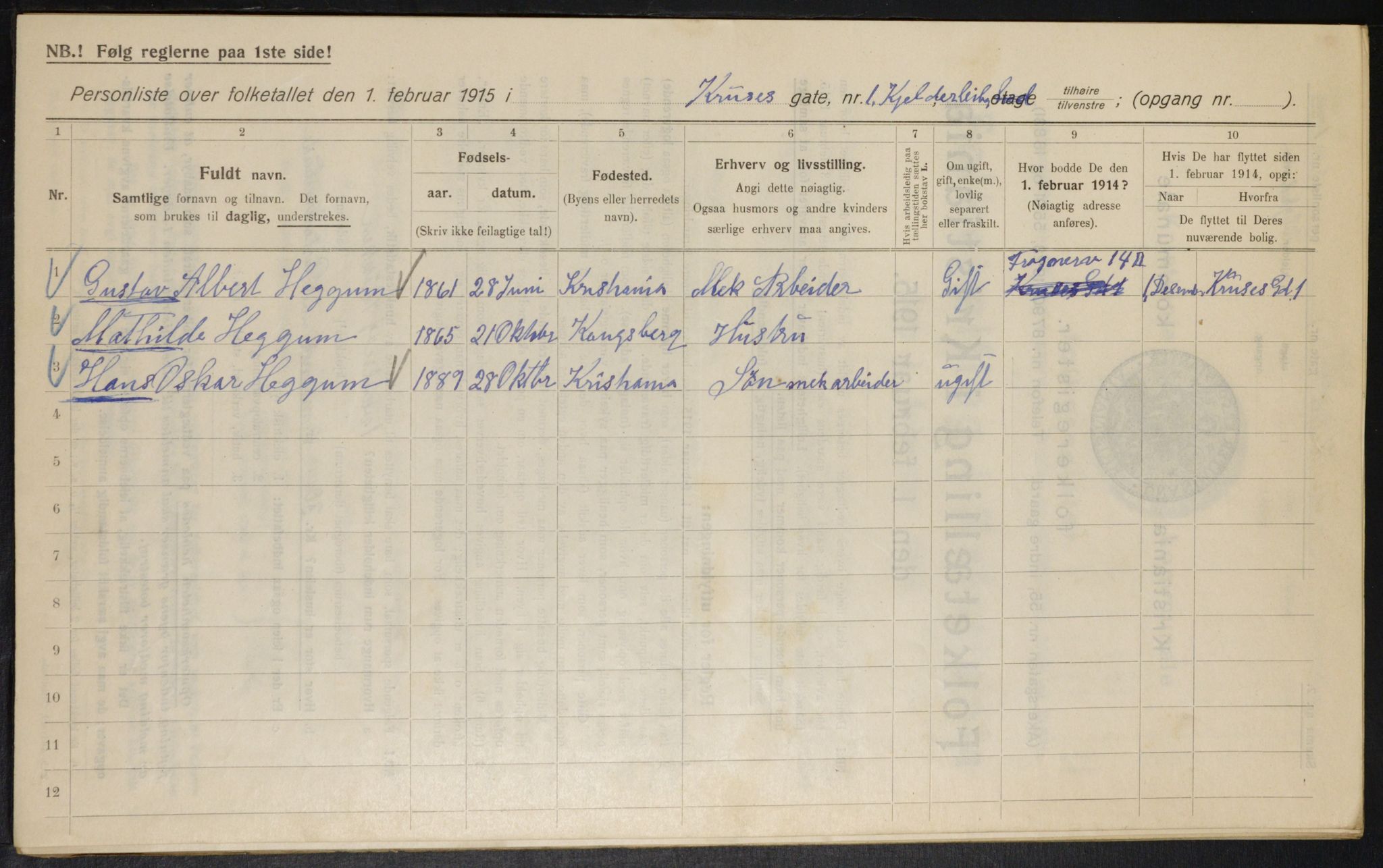 OBA, Kommunal folketelling 1.2.1915 for Kristiania, 1915, s. 54427