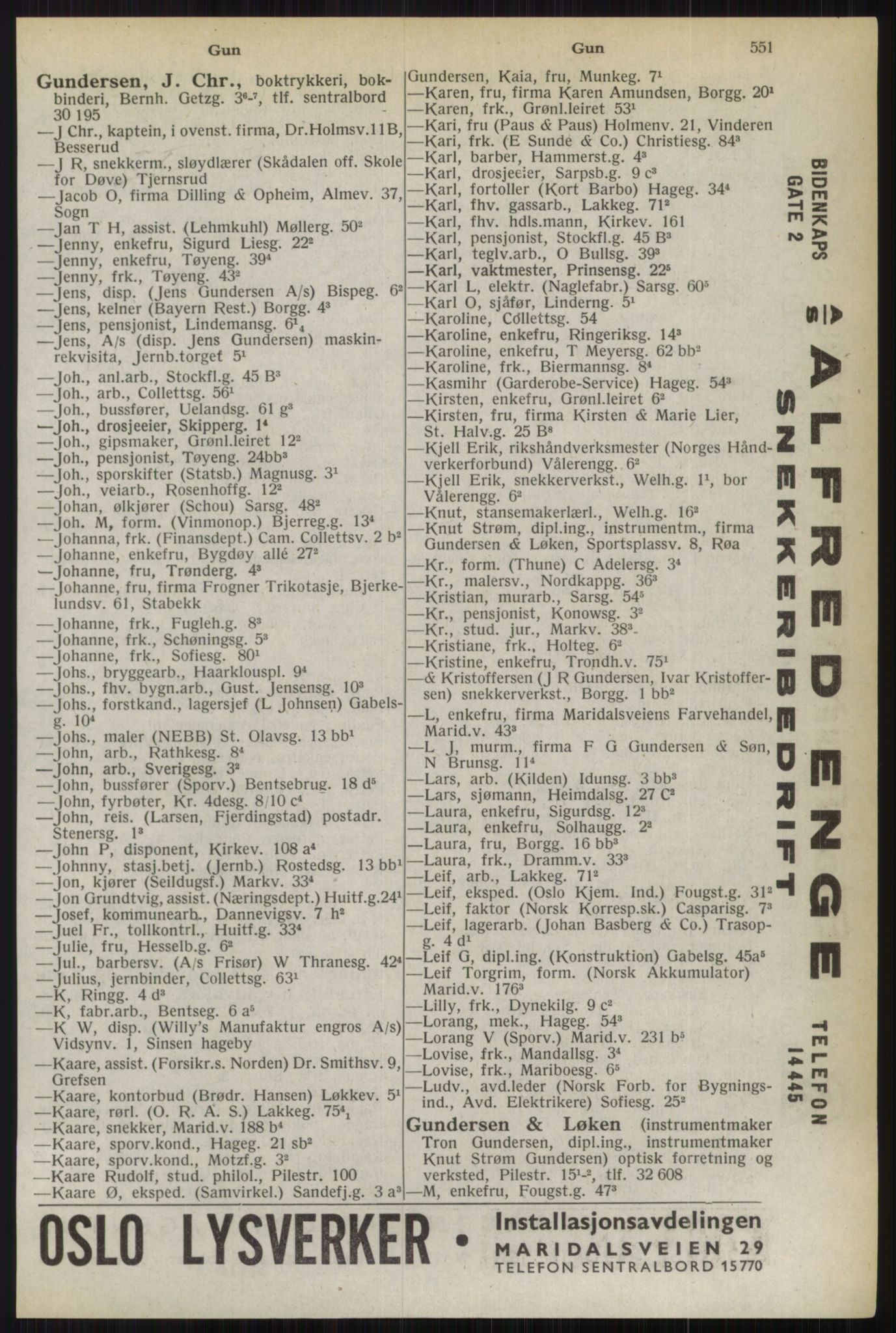 Kristiania/Oslo adressebok, PUBL/-, 1944, s. 551