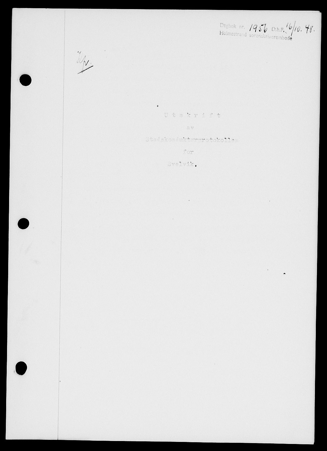 Holmestrand sorenskriveri, SAKO/A-67/G/Ga/Gaa/L0065: Pantebok nr. A-65, 1948-1949, Dagboknr: 1956/1948