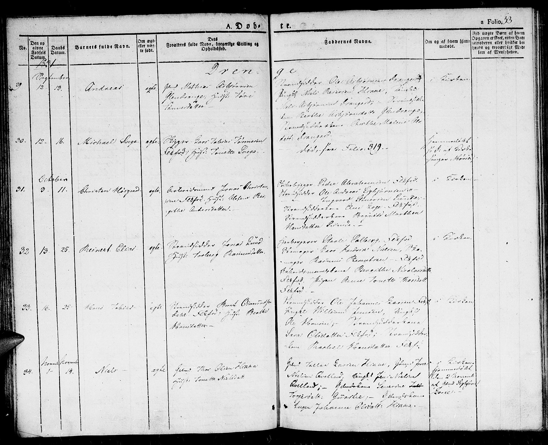 Flekkefjord sokneprestkontor, AV/SAK-1111-0012/F/Fb/Fbc/L0004: Klokkerbok nr. B 4, 1827-1846, s. 53