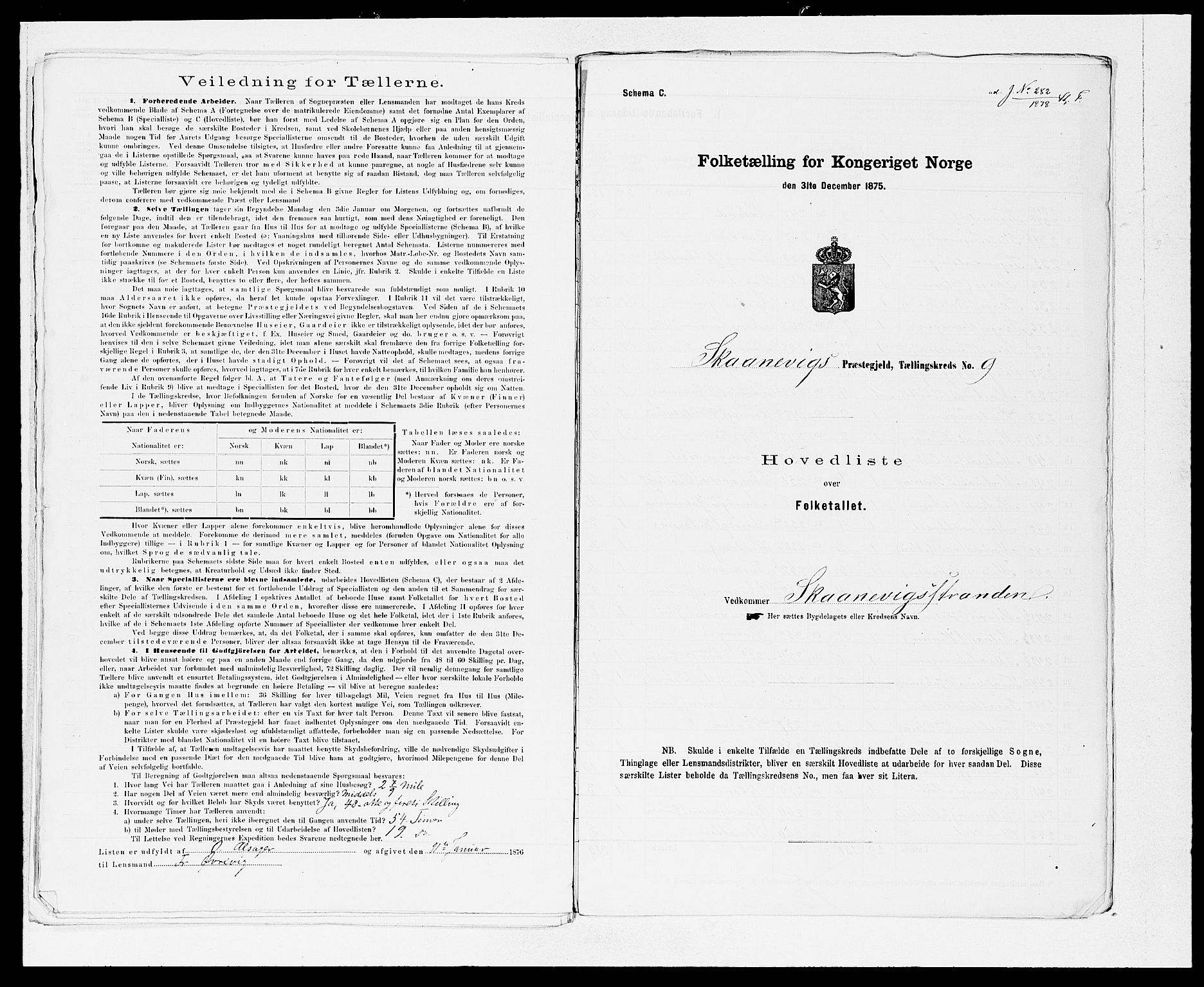 SAB, Folketelling 1875 for 1212P Skånevik prestegjeld, 1875, s. 20