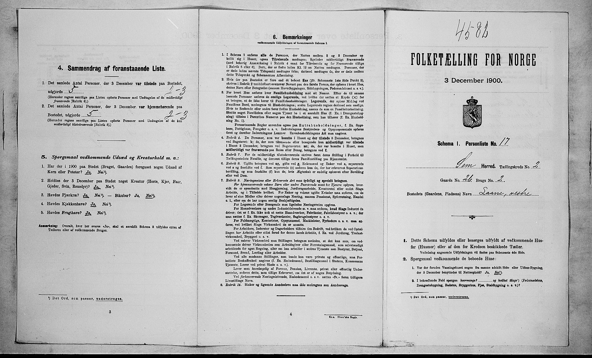 RA, Folketelling 1900 for 0721 Sem herred, 1900, s. 327