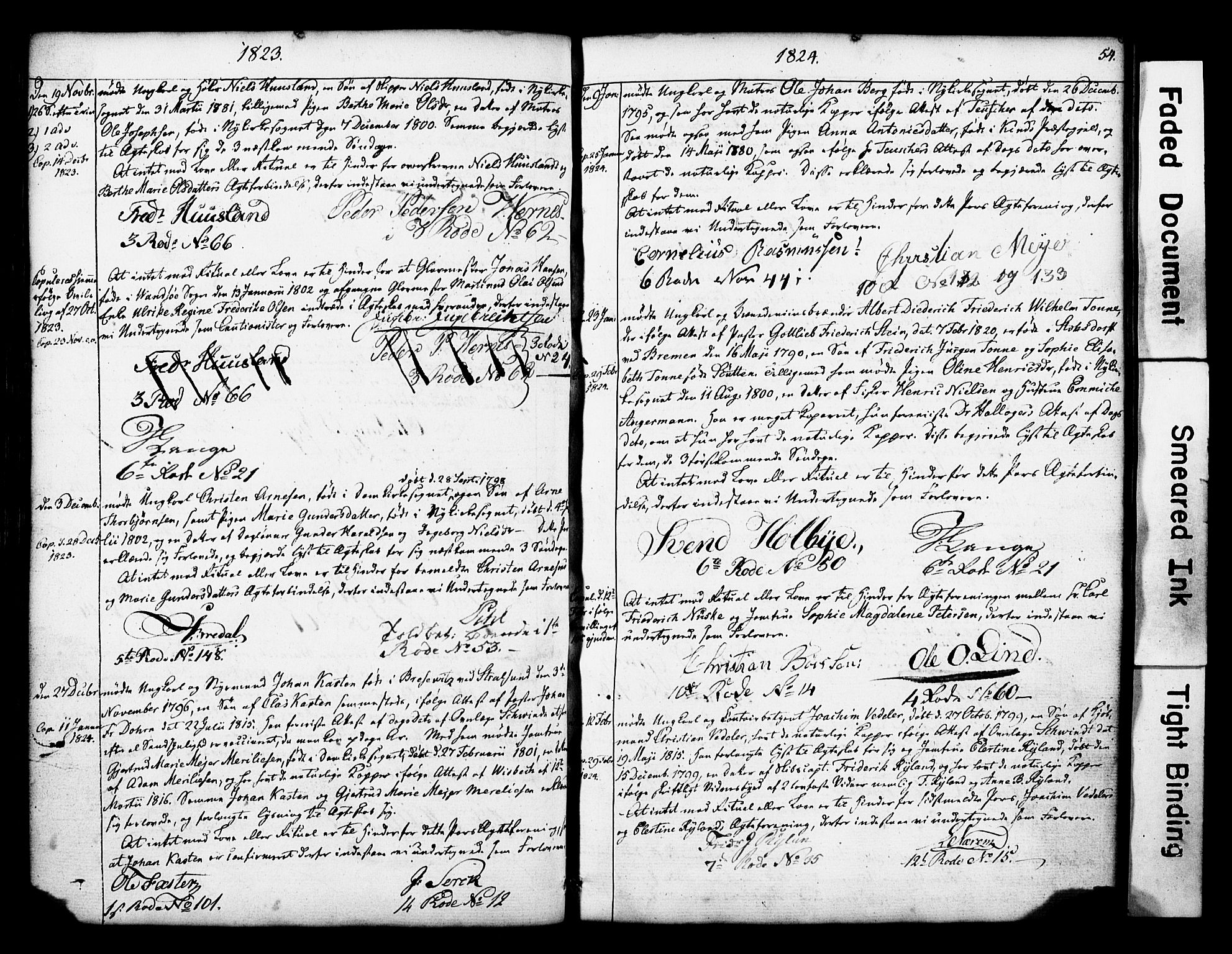 Nykirken Sokneprestembete, SAB/A-77101: Forlovererklæringer nr. II.5.1, 1814-1846, s. 54