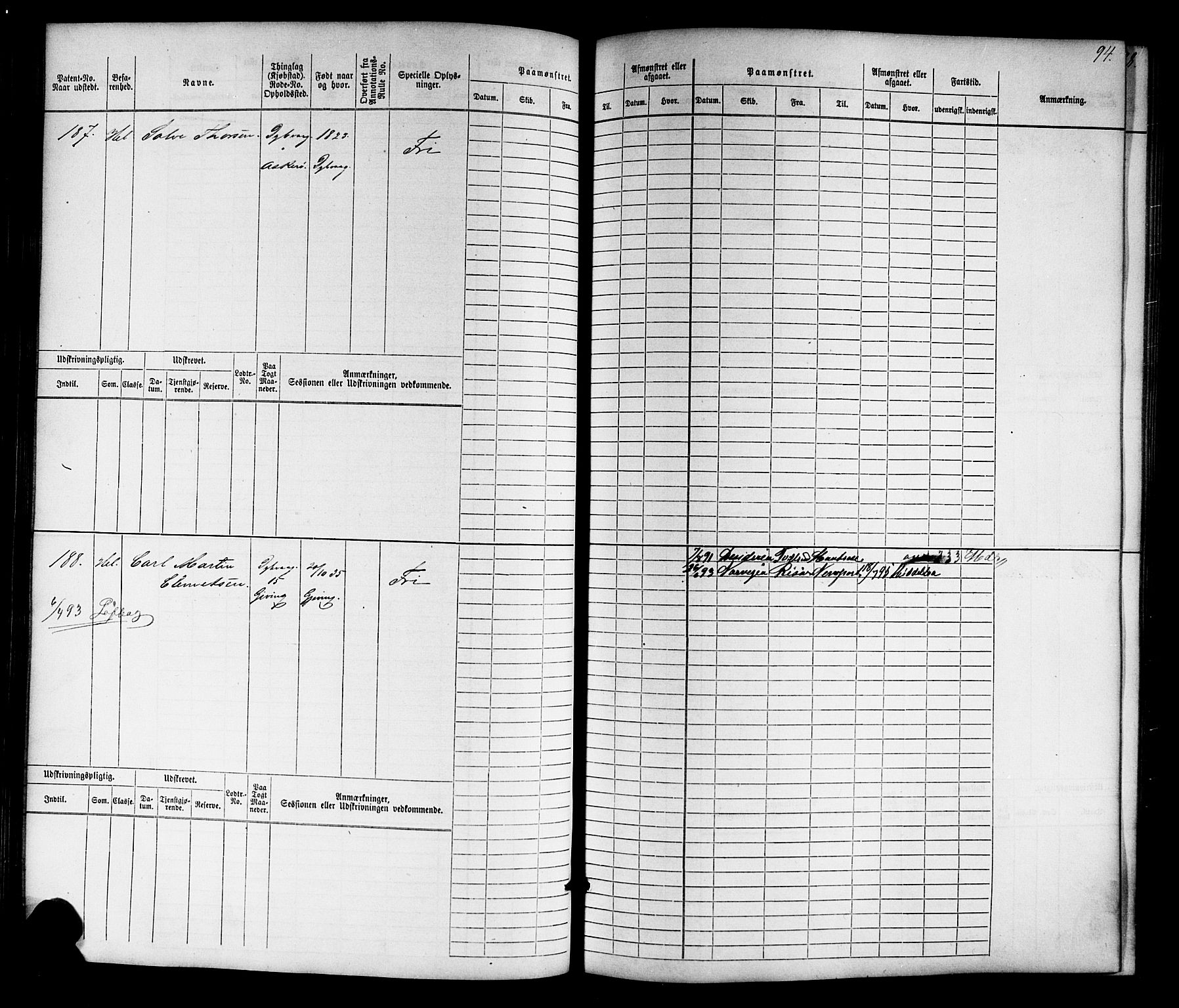 Tvedestrand mønstringskrets, AV/SAK-2031-0011/F/Fb/L0015: Hovedrulle nr 1-766, U-31, 1869-1900, s. 98