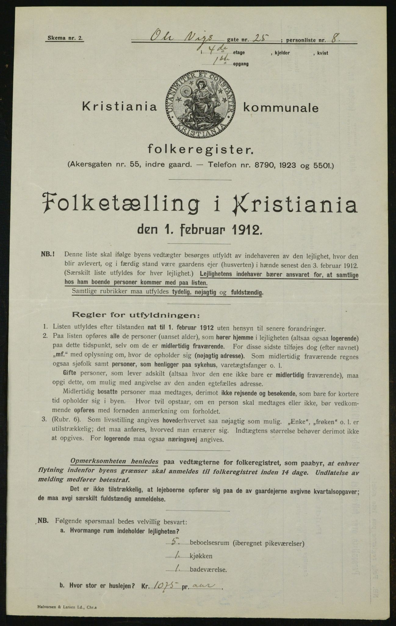 OBA, Kommunal folketelling 1.2.1912 for Kristiania, 1912, s. 76290