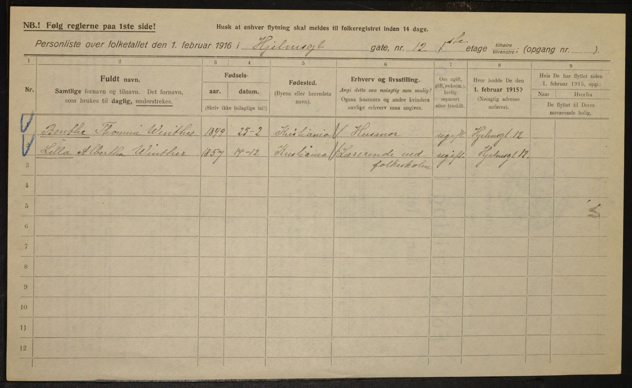 OBA, Kommunal folketelling 1.2.1916 for Kristiania, 1916, s. 40900