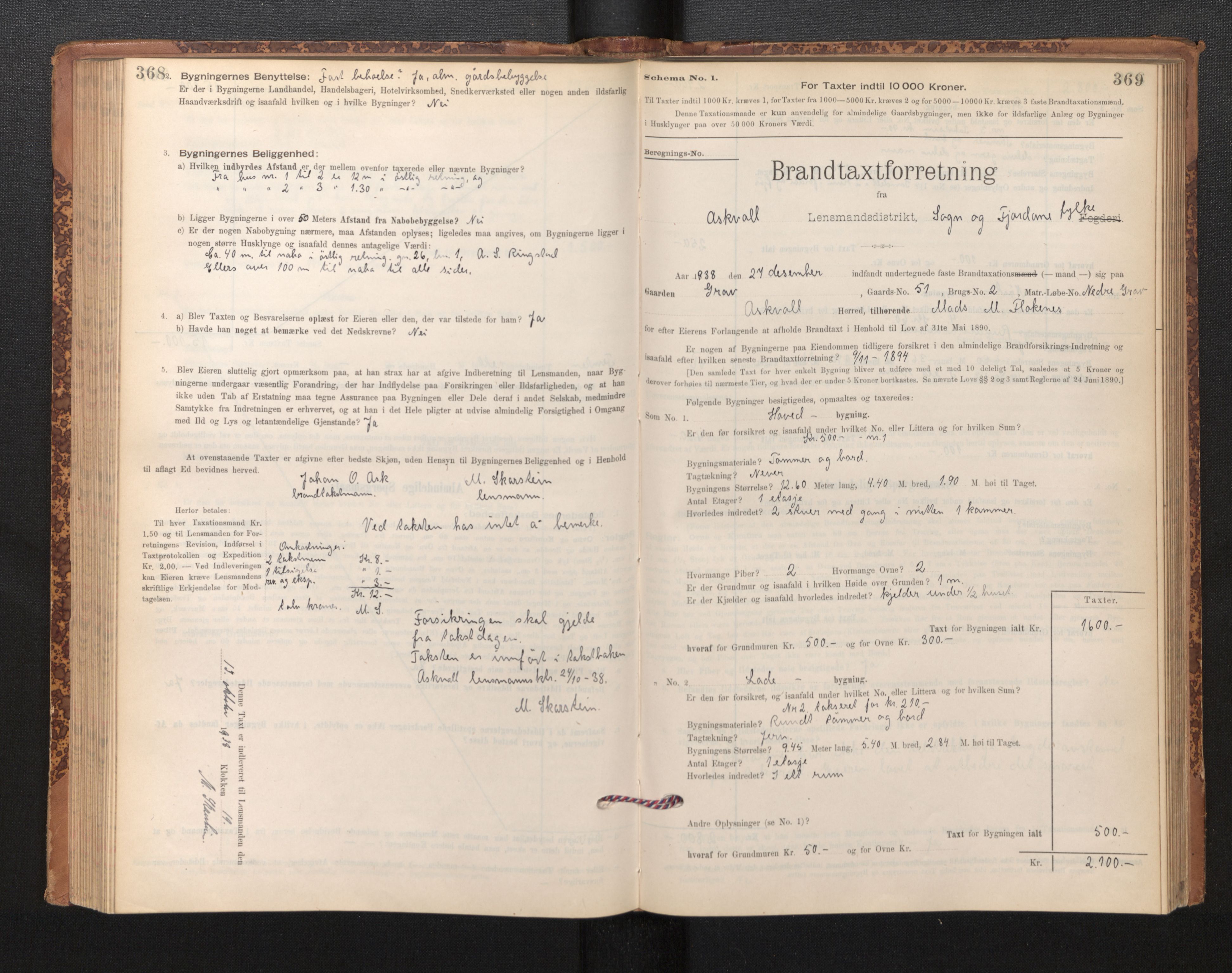 Lensmannen i Askvoll, SAB/A-26301/0012/L0004: Branntakstprotokoll, skjematakst og liste over branntakstmenn, 1895-1932, s. 368-369