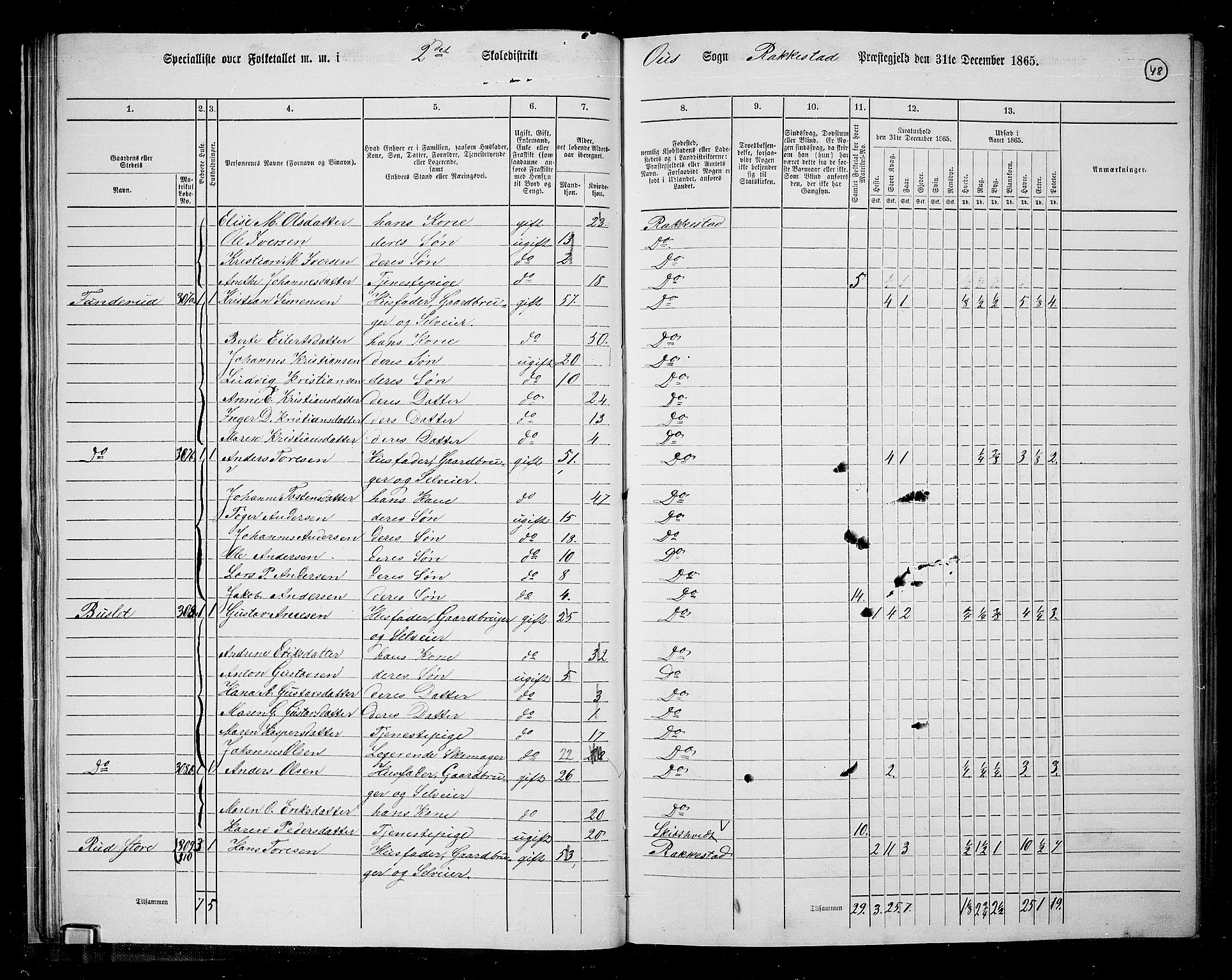 RA, Folketelling 1865 for 0128P Rakkestad prestegjeld, 1865, s. 47