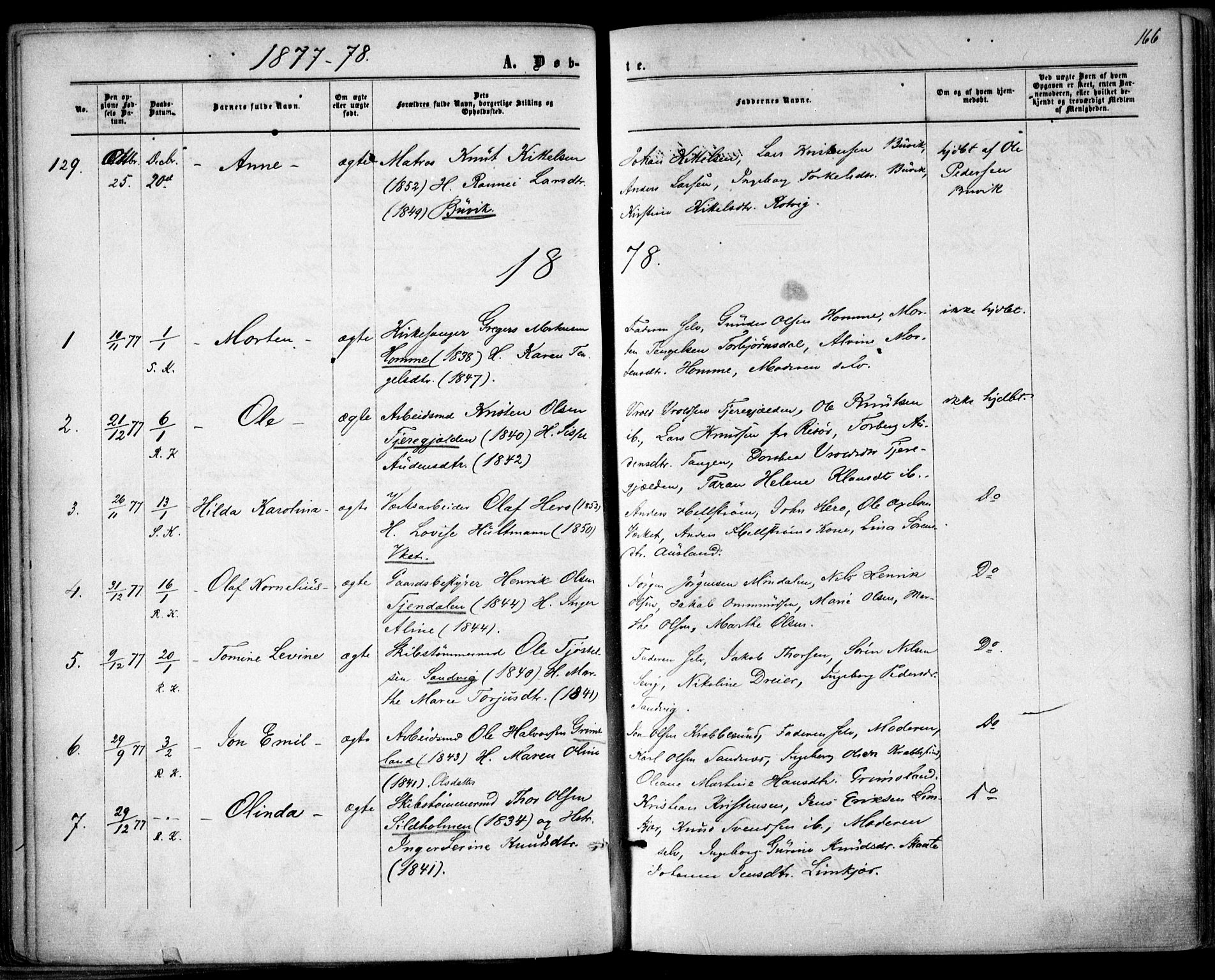 Søndeled sokneprestkontor, AV/SAK-1111-0038/F/Fa/L0003: Ministerialbok nr. A 3, 1861-1879, s. 166