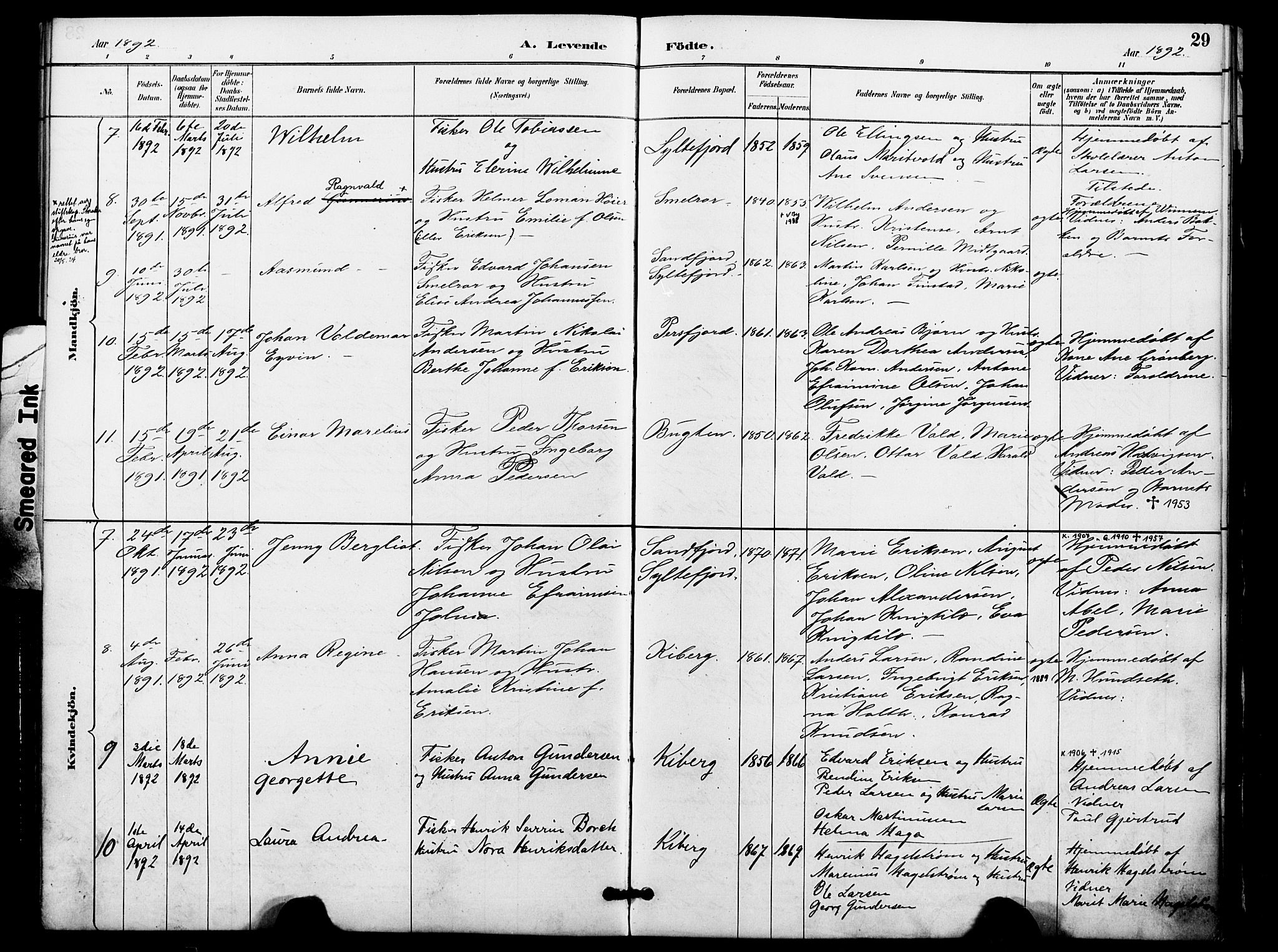 Vardø sokneprestkontor, AV/SATØ-S-1332/H/Ha/L0009kirke: Ministerialbok nr. 9, 1887-1898, s. 29