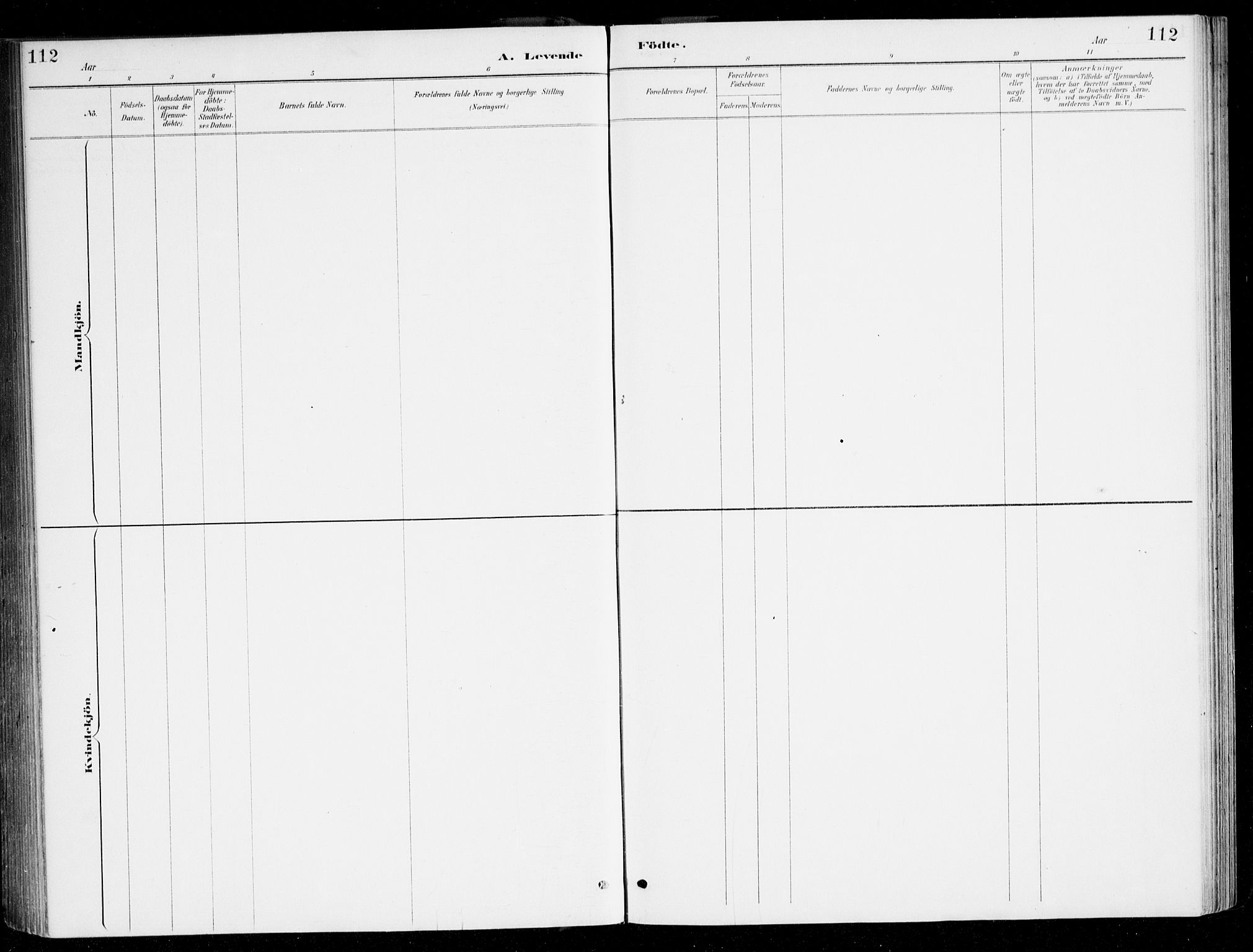 Haus sokneprestembete, AV/SAB-A-75601/H/Haa/Haad/L0001: Ministerialbok nr. D 1, 1887-1898, s. 112