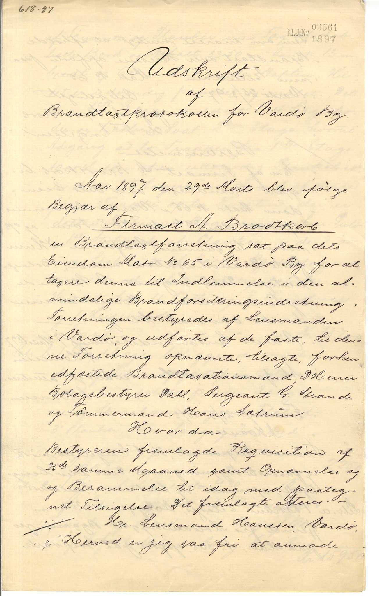 Brodtkorb handel A/S, VAMU/A-0001/Q/Qb/L0001: Skjøter og grunnbrev i Vardø by, 1822-1943, s. 91