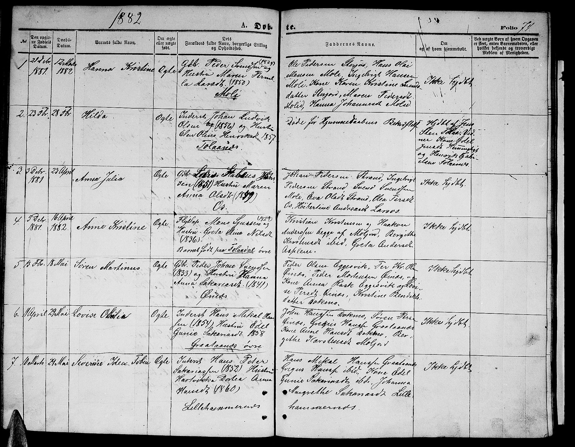 Ministerialprotokoller, klokkerbøker og fødselsregistre - Nordland, AV/SAT-A-1459/846/L0653: Klokkerbok nr. 846C03, 1872-1887, s. 74